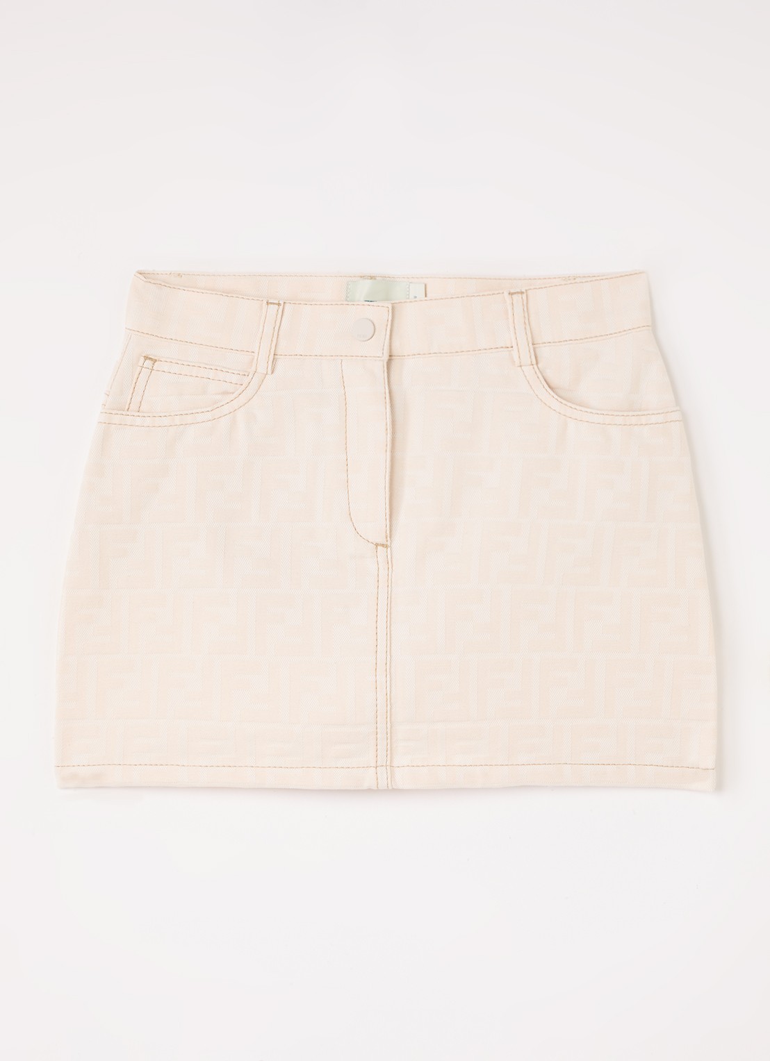 Fendi Spijkerrok met steekzakken - voorkant 2 beige