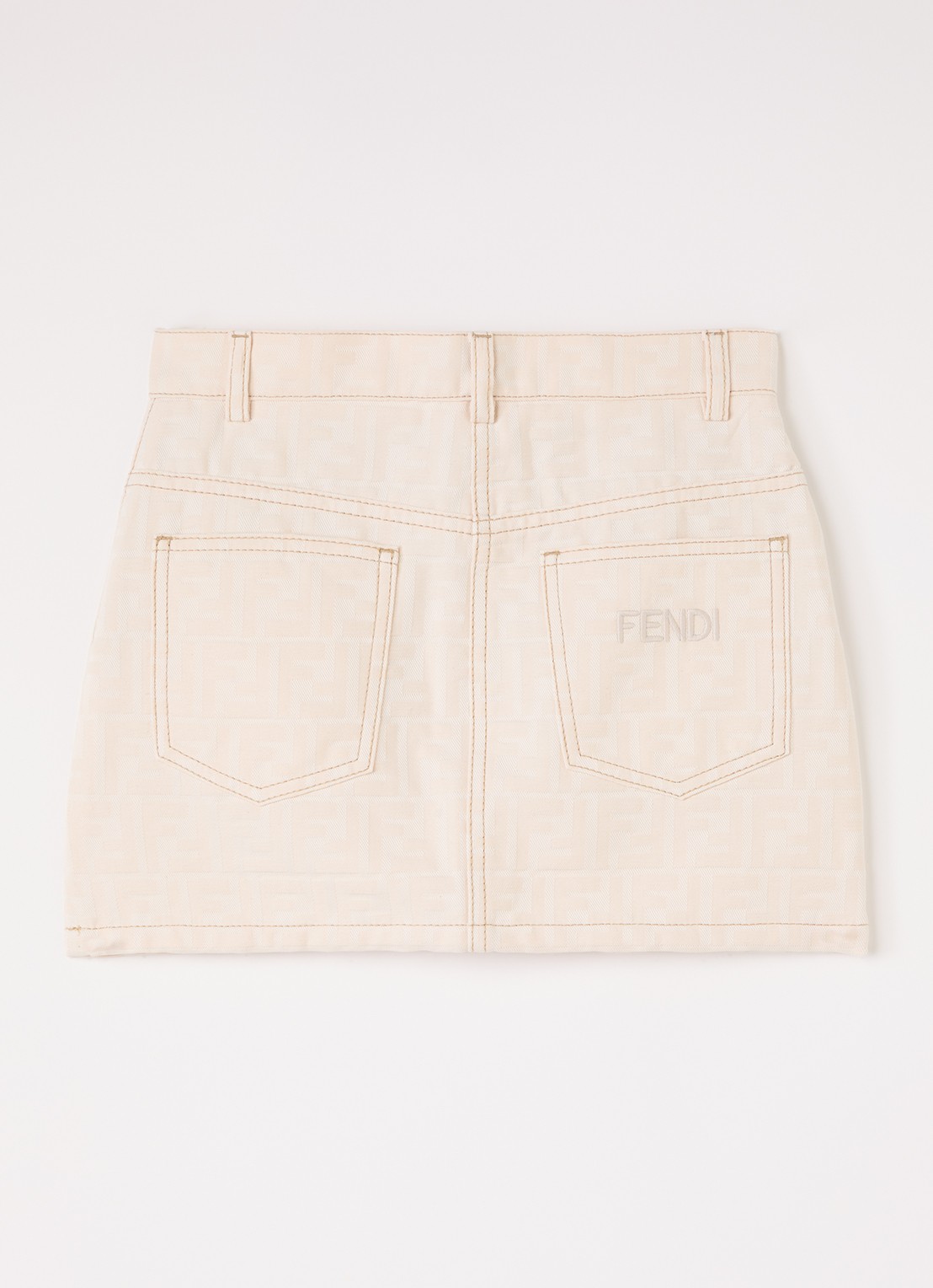 Fendi Spijkerrok met steekzakken - voorkant 3 beige