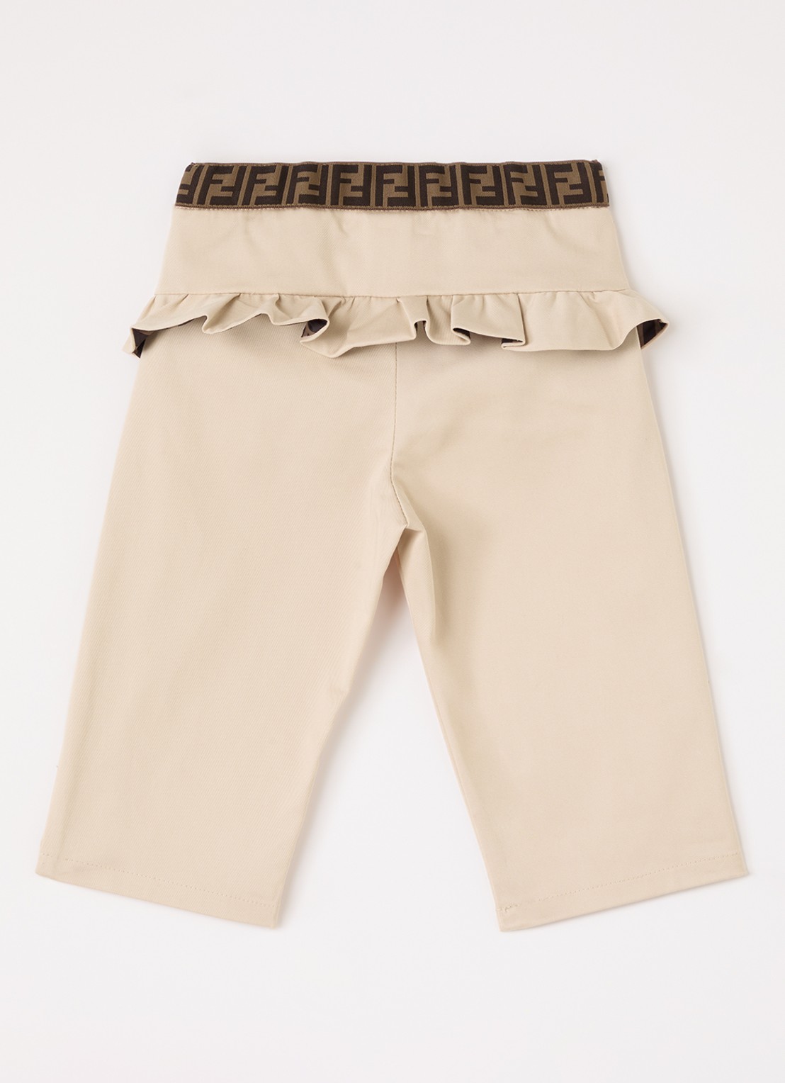 Fendi Straight fit broek met logoband - voorkant 3 ivoor