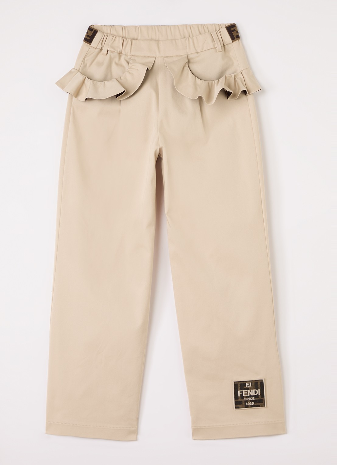 Fendi Straight fit broek met steekzakken - voorkant beige