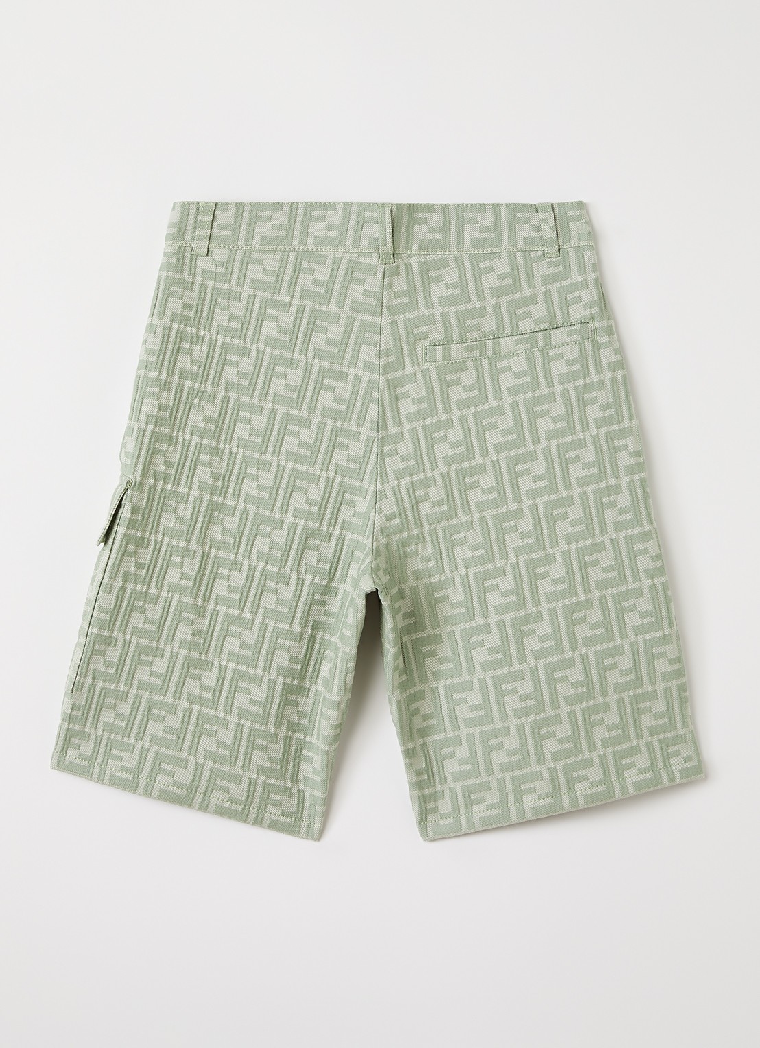 Fendi Straight fit korte broek met logoborduring - voorkant 2 lindegroen