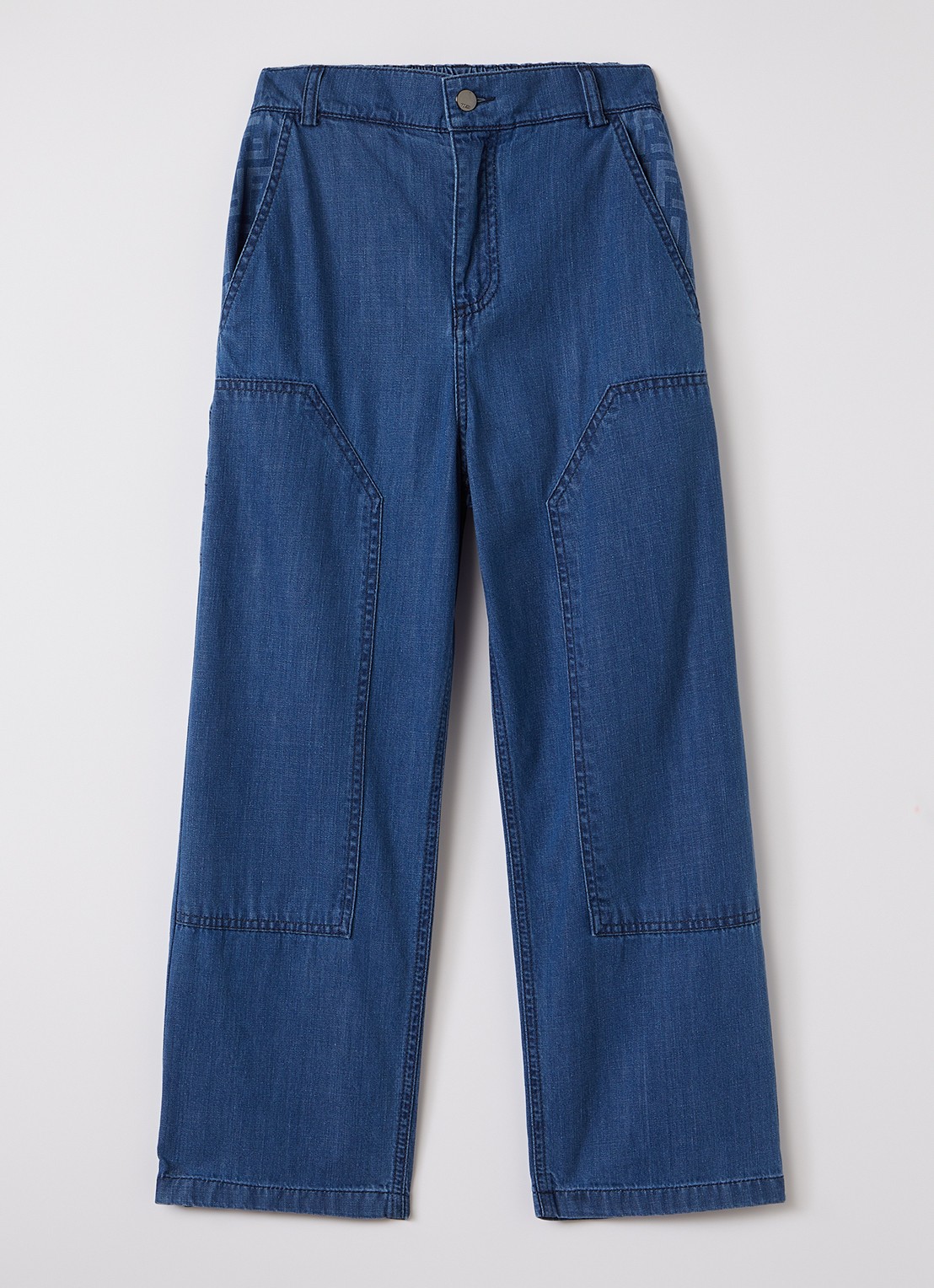 Fendi Straight leg jeans met logoprint - voorkant indigo