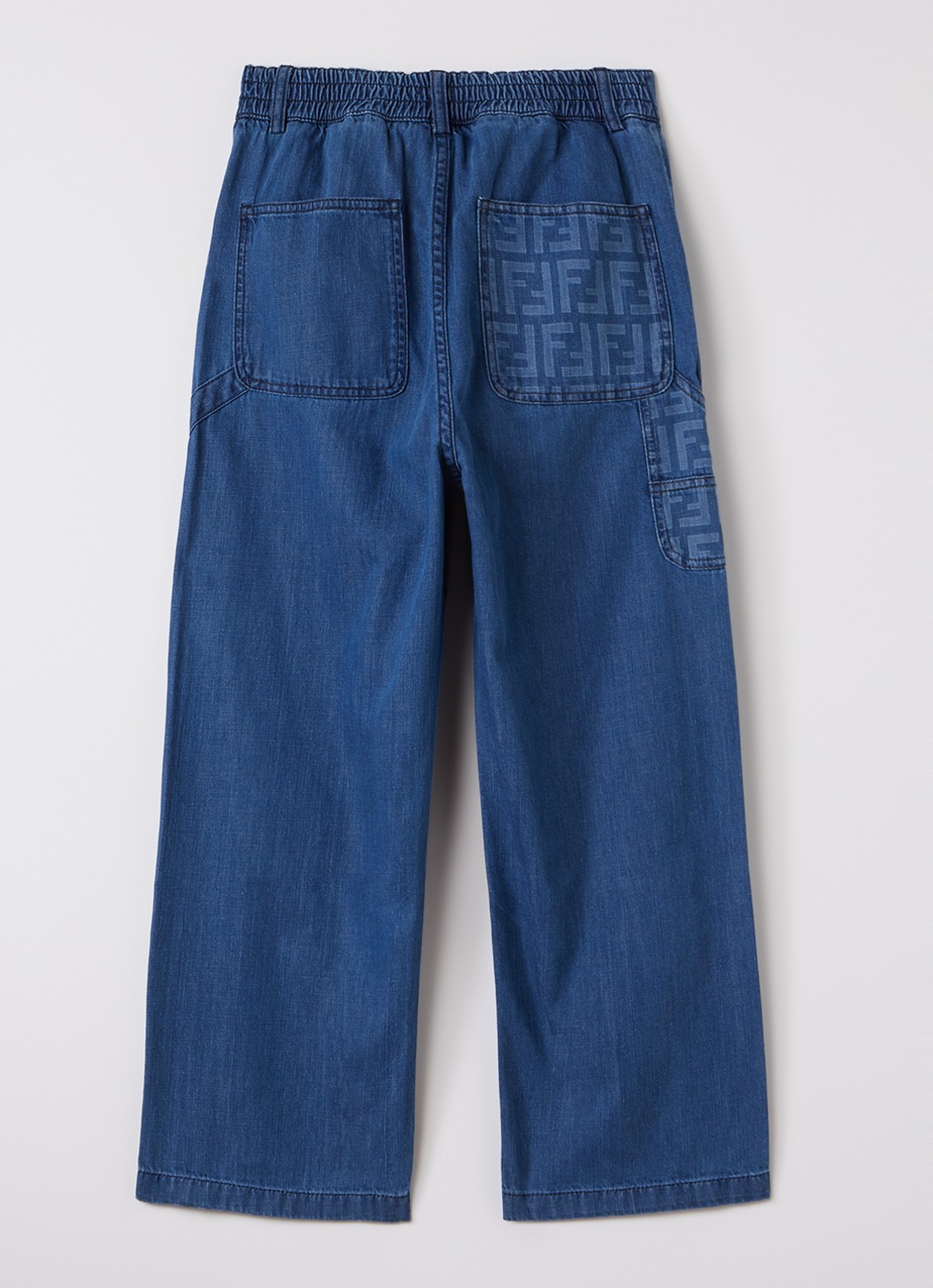 Fendi Straight leg jeans met logoprint - voorkant 2 indigo