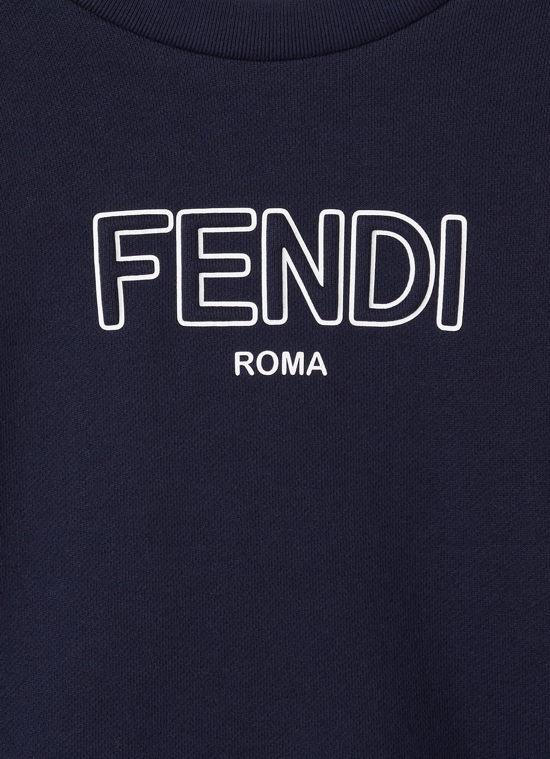 Fendi Sweater met logoprint - detail 3 donkerblauw