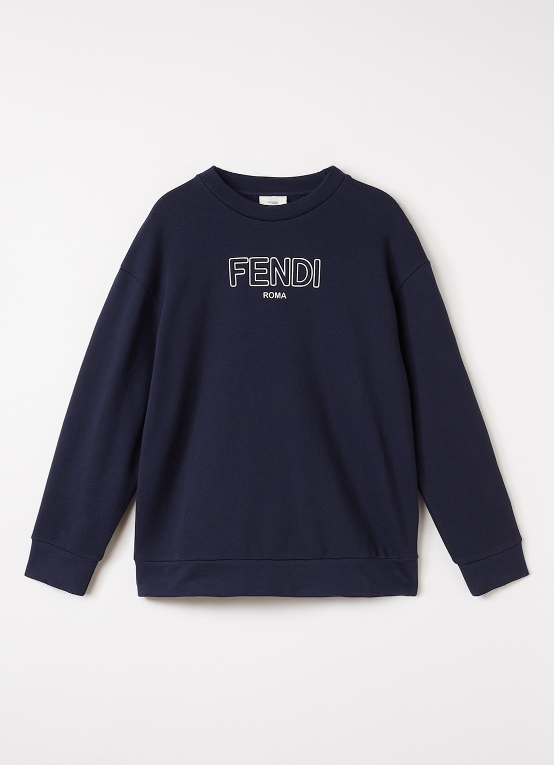 Fendi Sweater met logoprint - voorkant donkerblauw