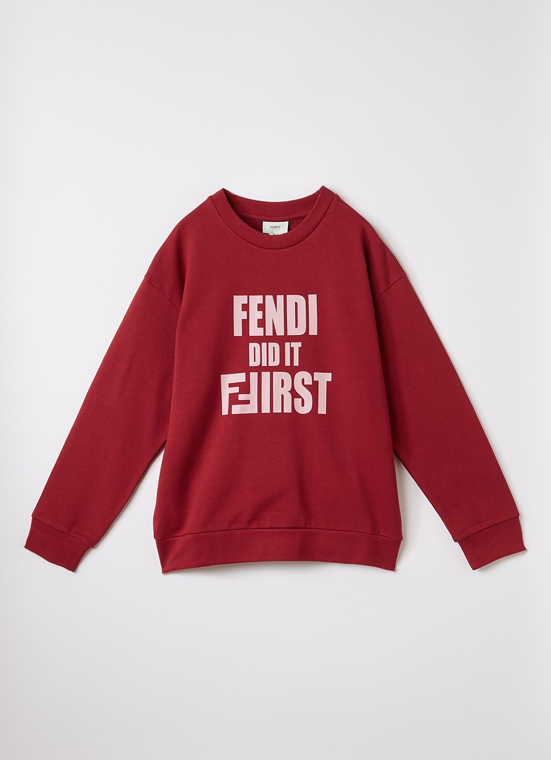 Fendi Sweater met logoprint - voorkant donkerrood