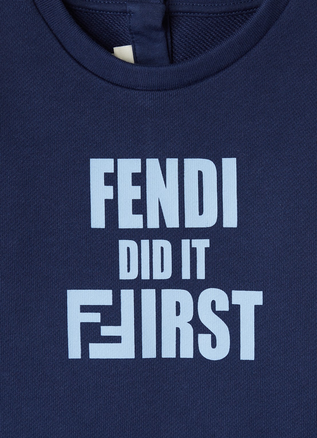 Fendi Sweater met logoprint - detail 3 donkerblauw