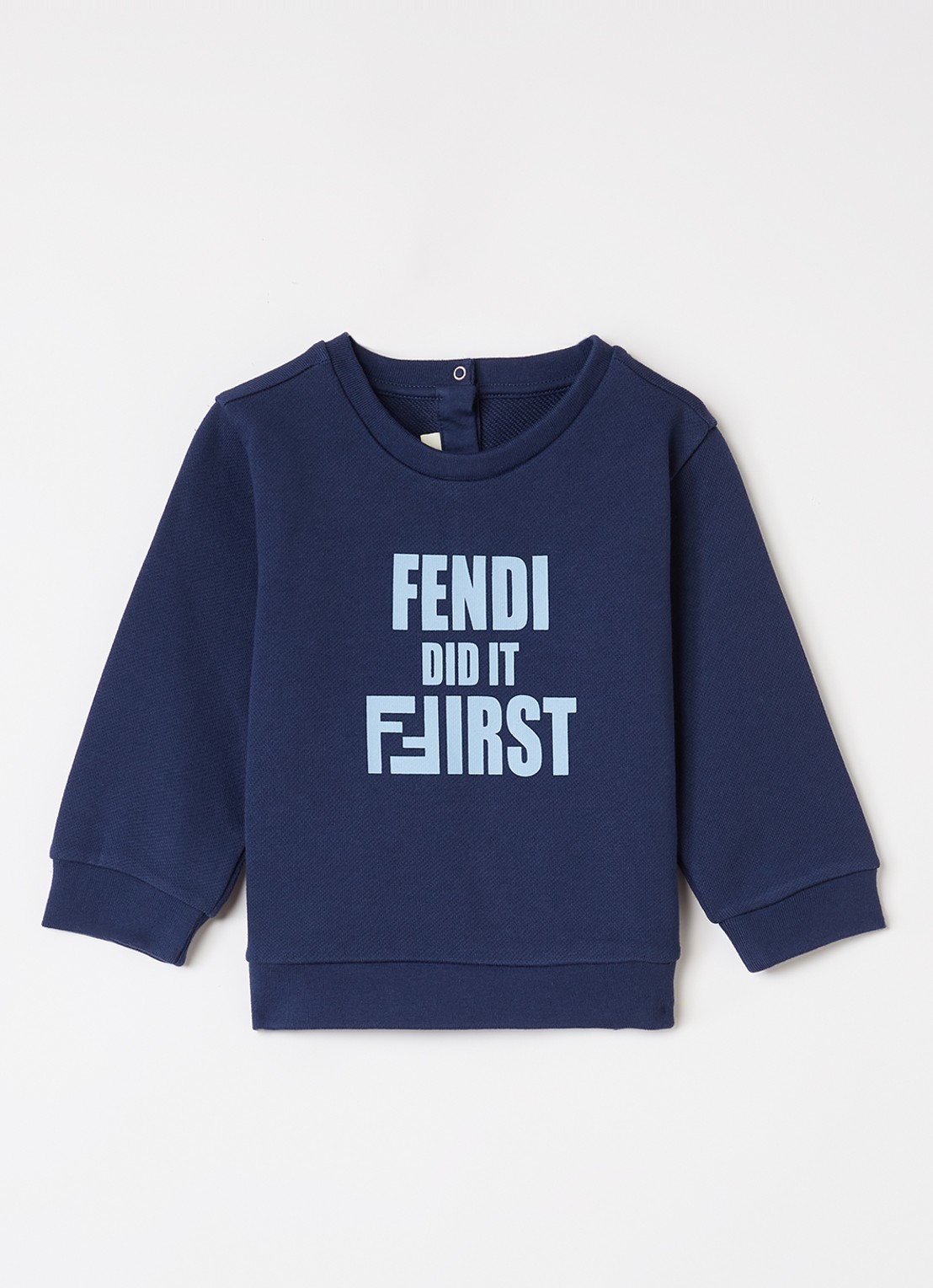 Fendi Sweater met logoprint - voorkant donkerblauw