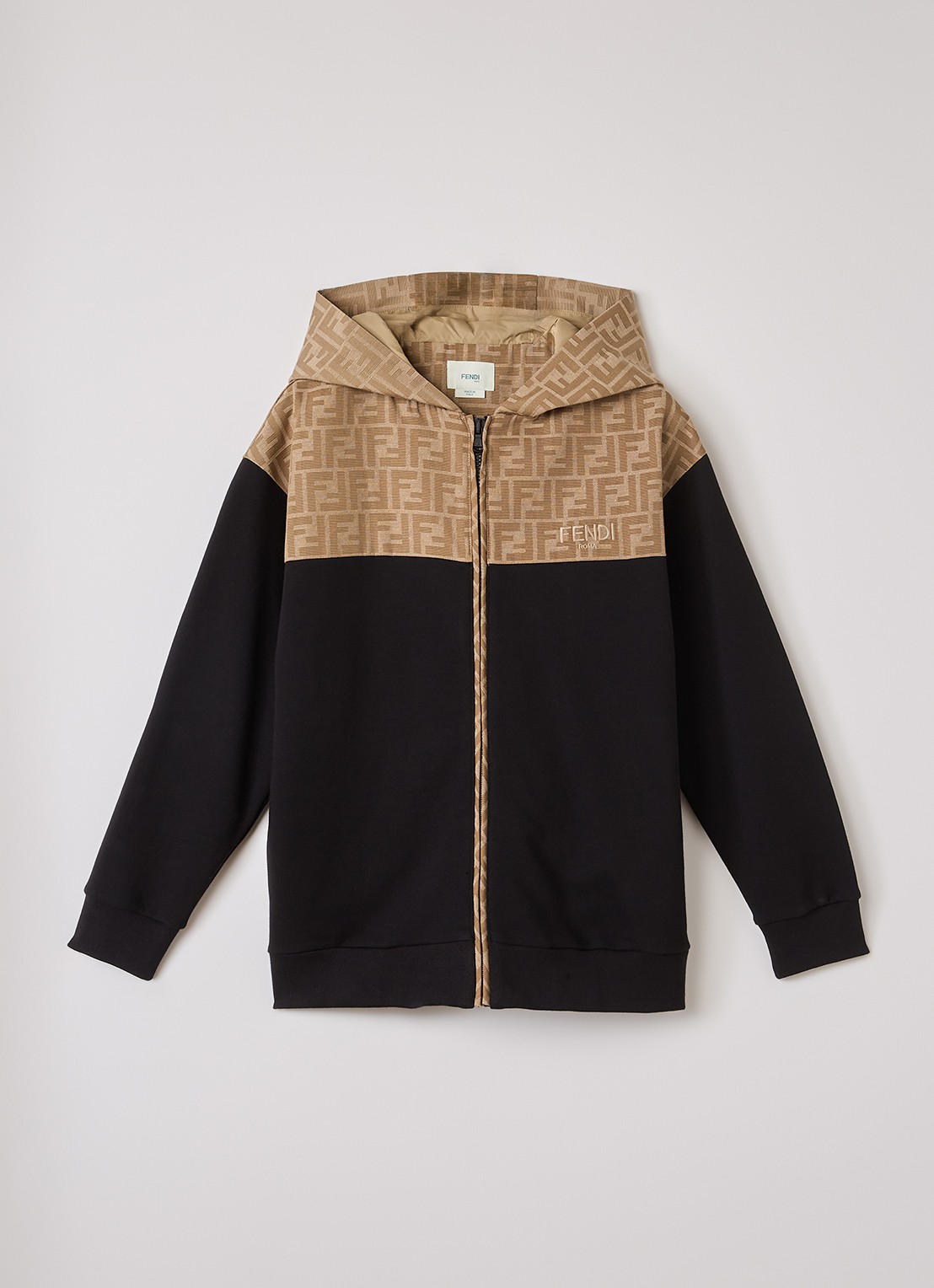 Fendi Sweatvest met logoprint - voorkant 2 zwart