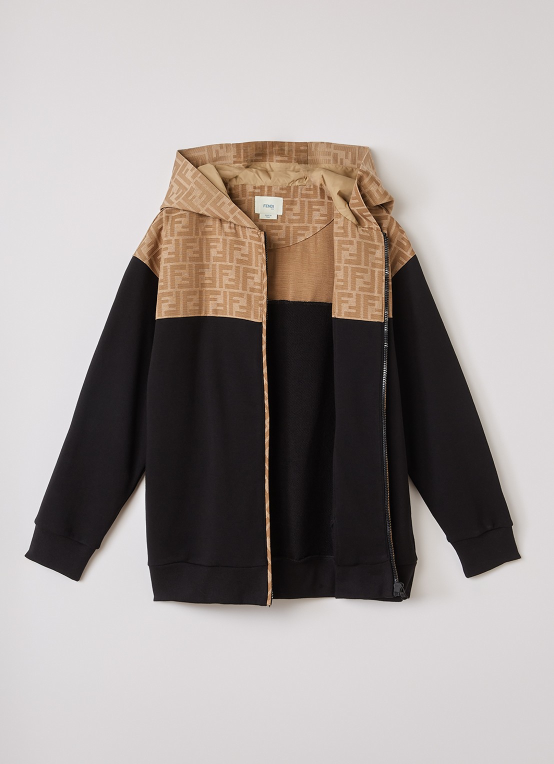 Fendi Sweatvest met logoprint - voorkant 3 zwart