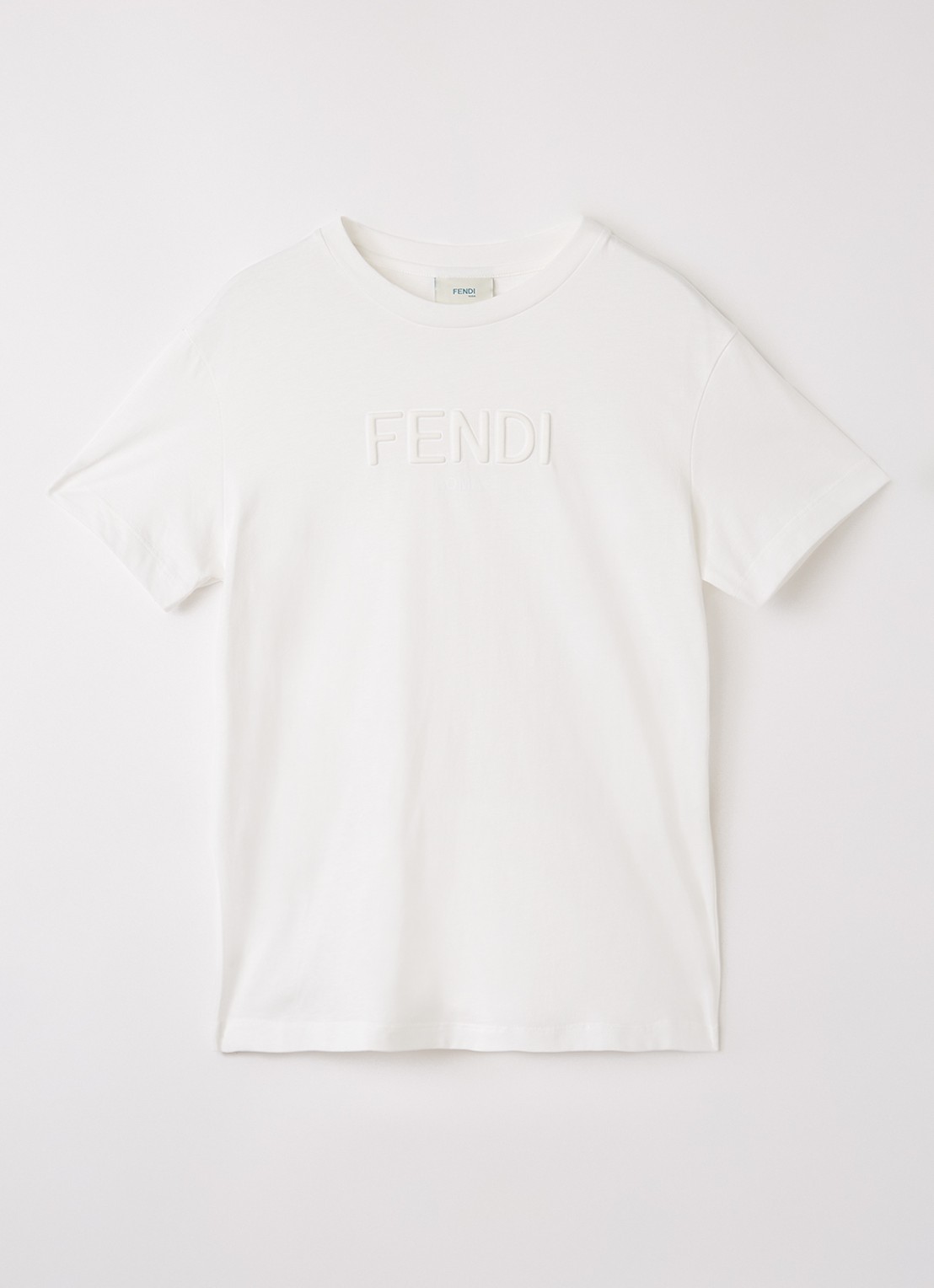 Fendi T-shirt met 3D logo - voorkant gebroken wit