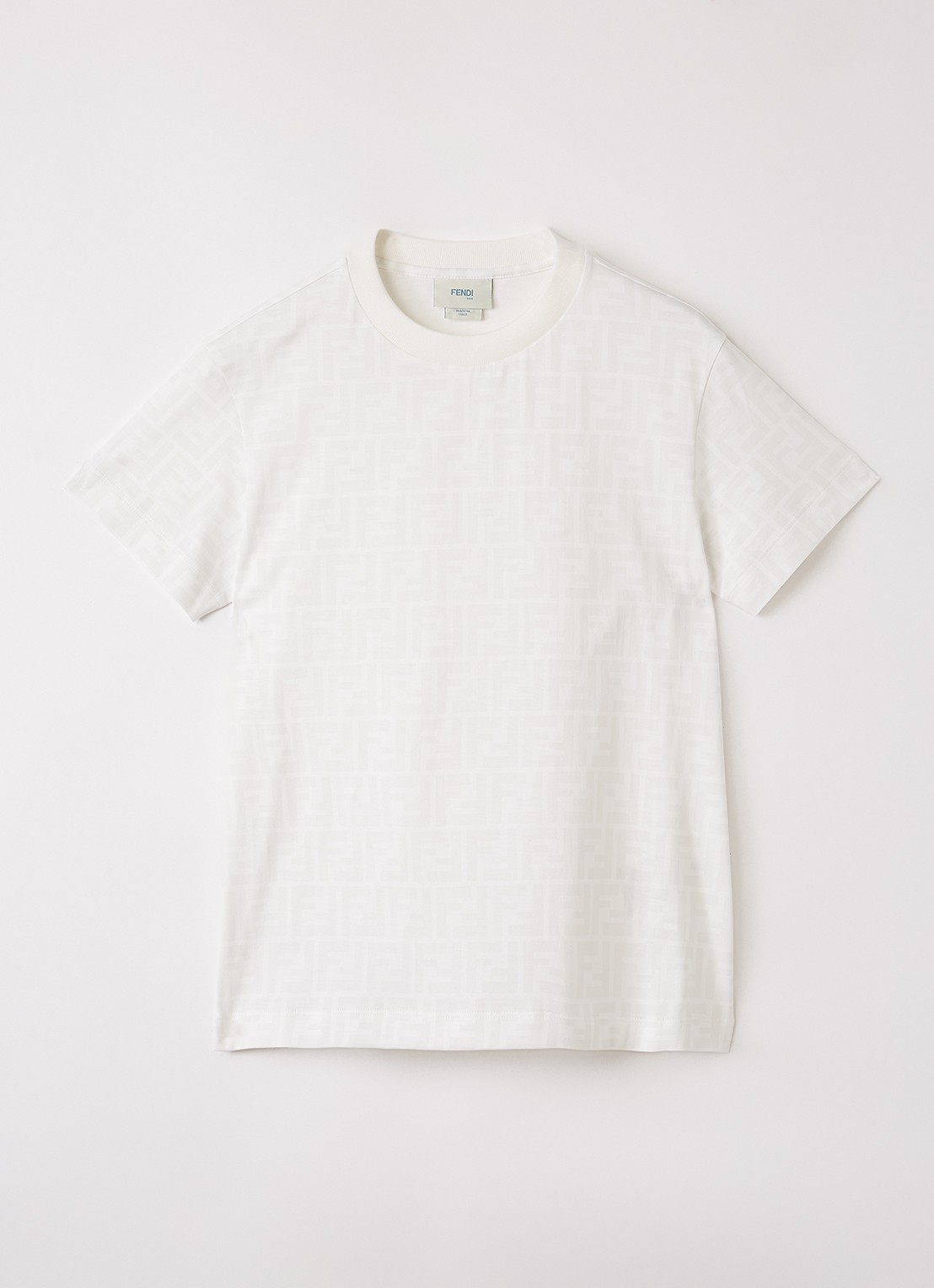 Fendi T-shirt met logoprint - voorkant gebroken wit