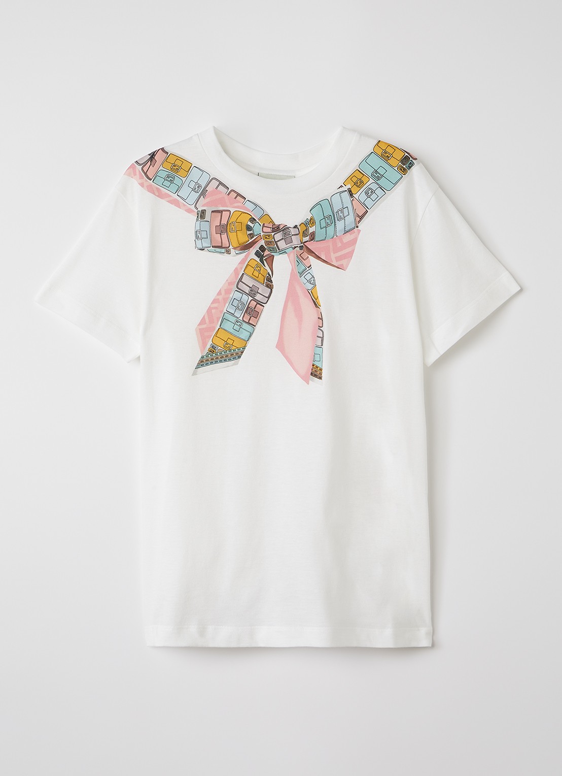 Fendi T-shirt met print - voorkant gebroken wit