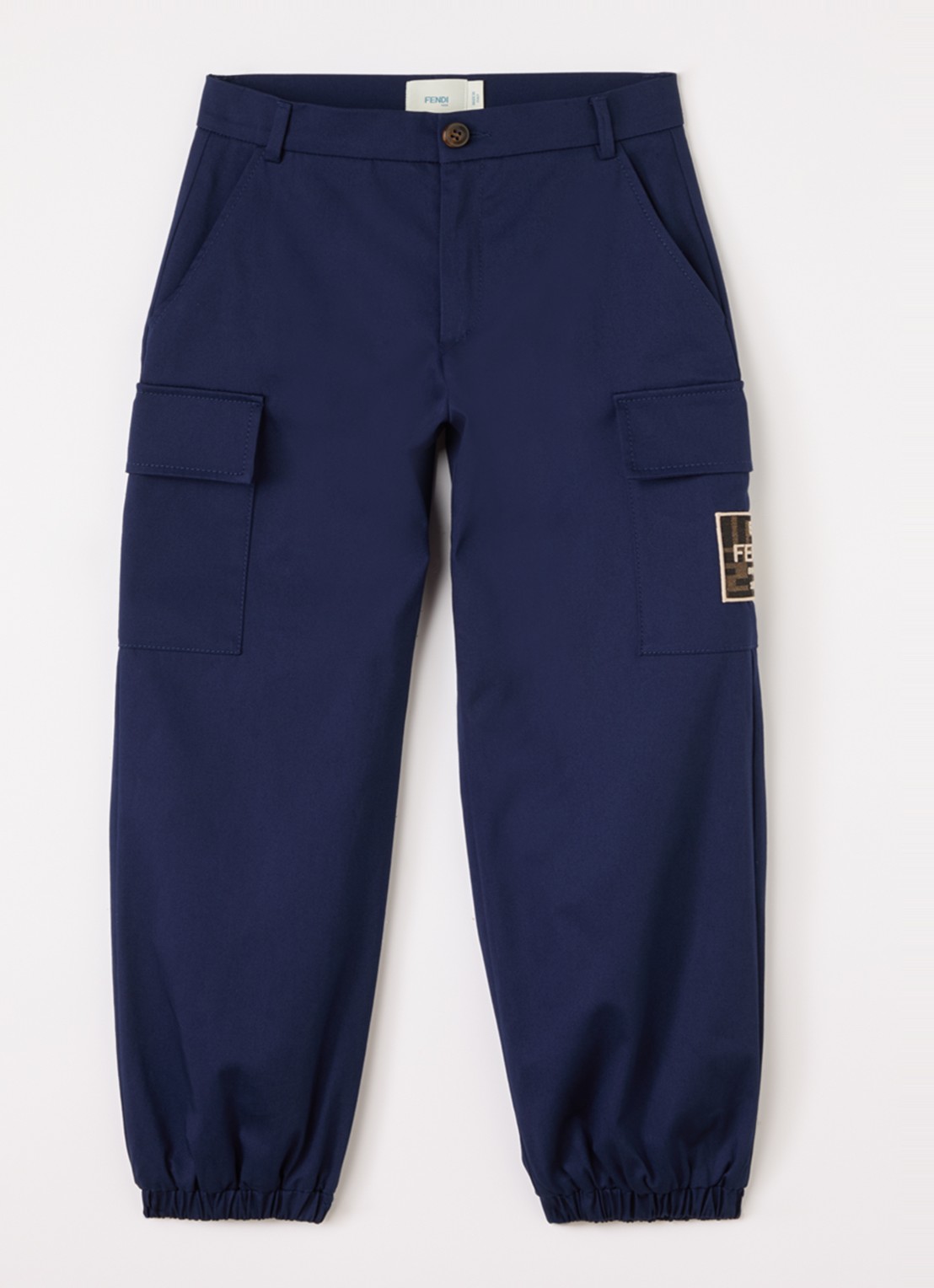 Fendi Tapered fit cargobroek met klepzakken - voorkant 2 donkerblauw
