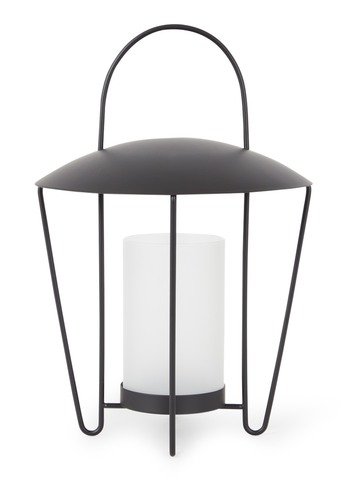 ferm LIVING Abri windlicht 44,5 cm - voorkant zwart