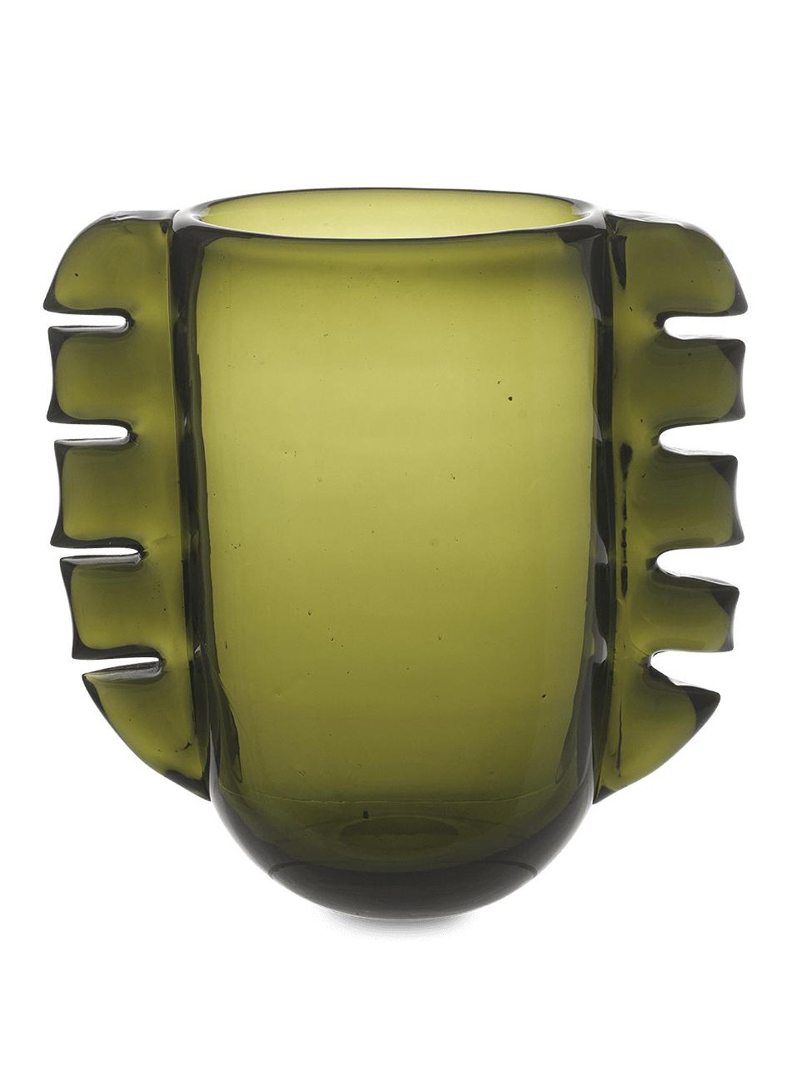 ferm LIVING Alas vaas 25 cm - achterkant legergroen