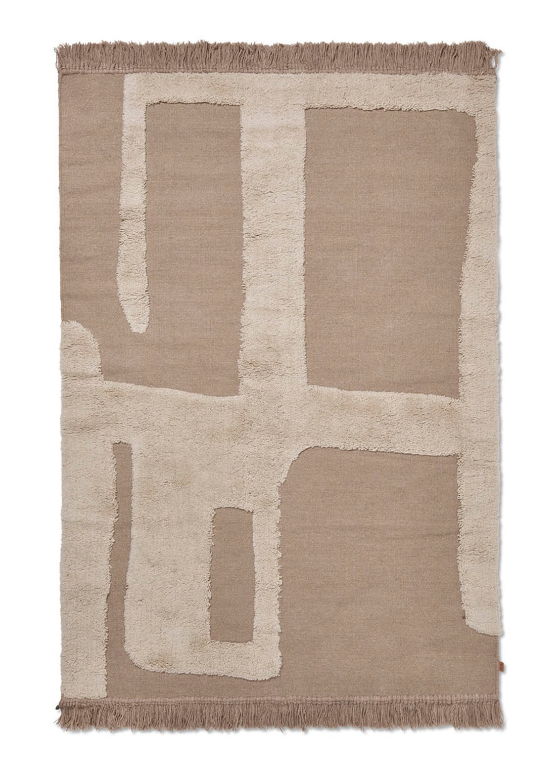 ferm LIVING Alley vloerkleed S 140 x 200 cm - voorkant lichtbruin