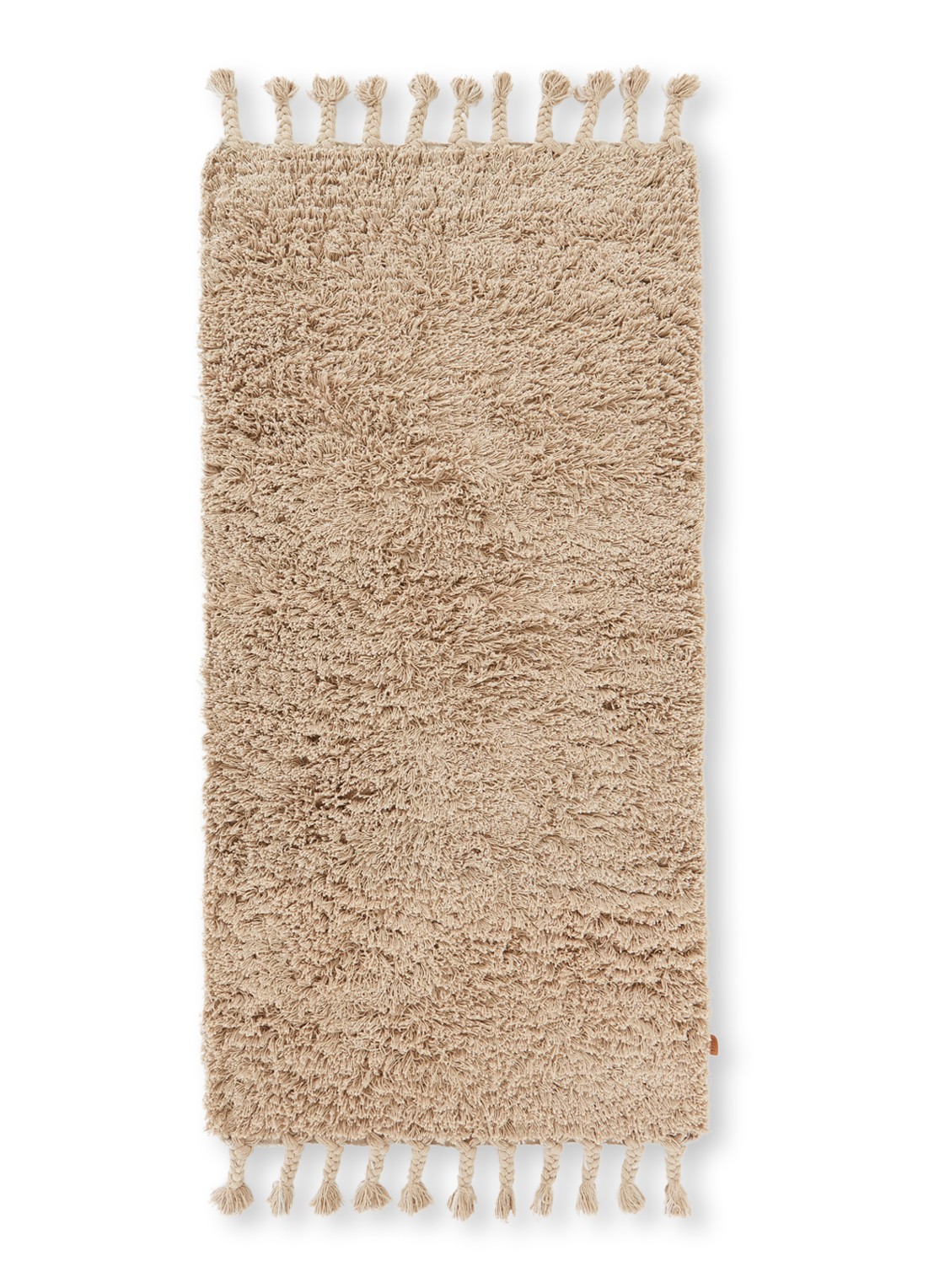 ferm LIVING Amass Long Pile vloerkleed 140 x 70 cm - voorkant 2 zand