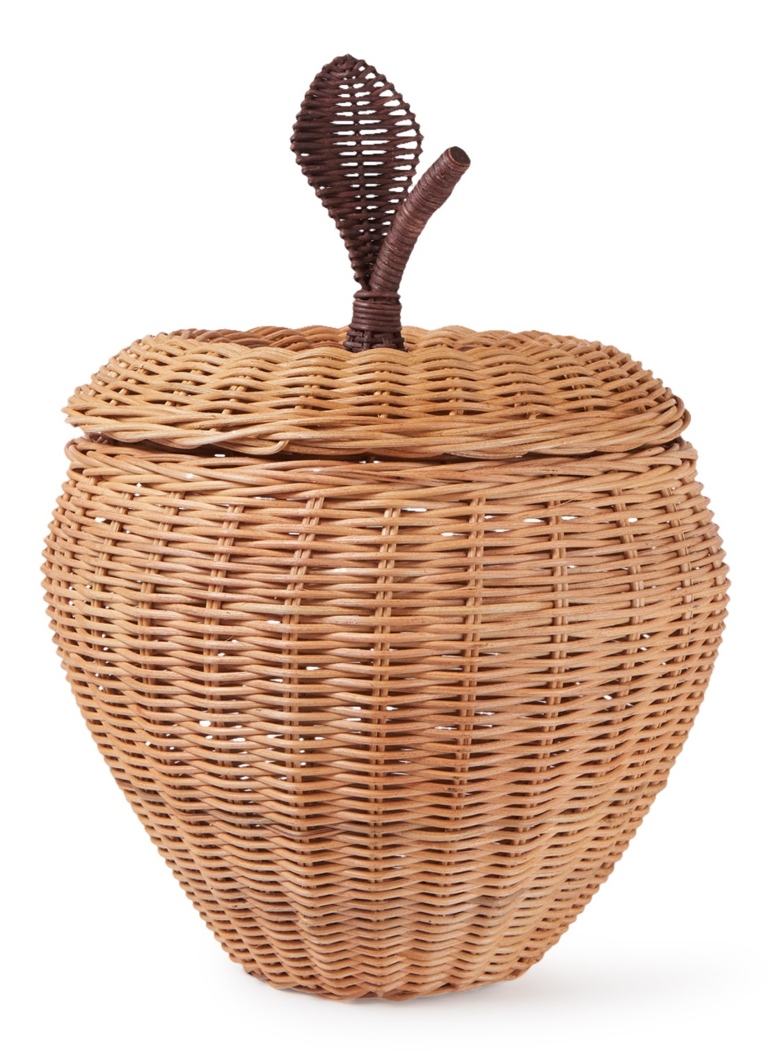 ferm LIVING Apple Braided Large opbergmand 52 cm - voorkant 2 lichtbruin