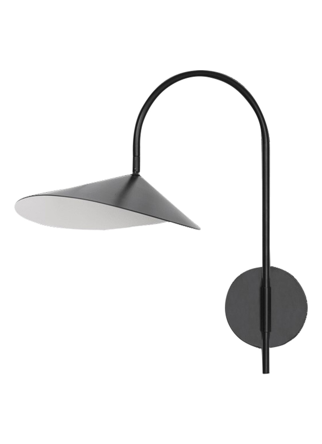 ferm LIVING Arum Swivel wandlamp - voorkant zwart