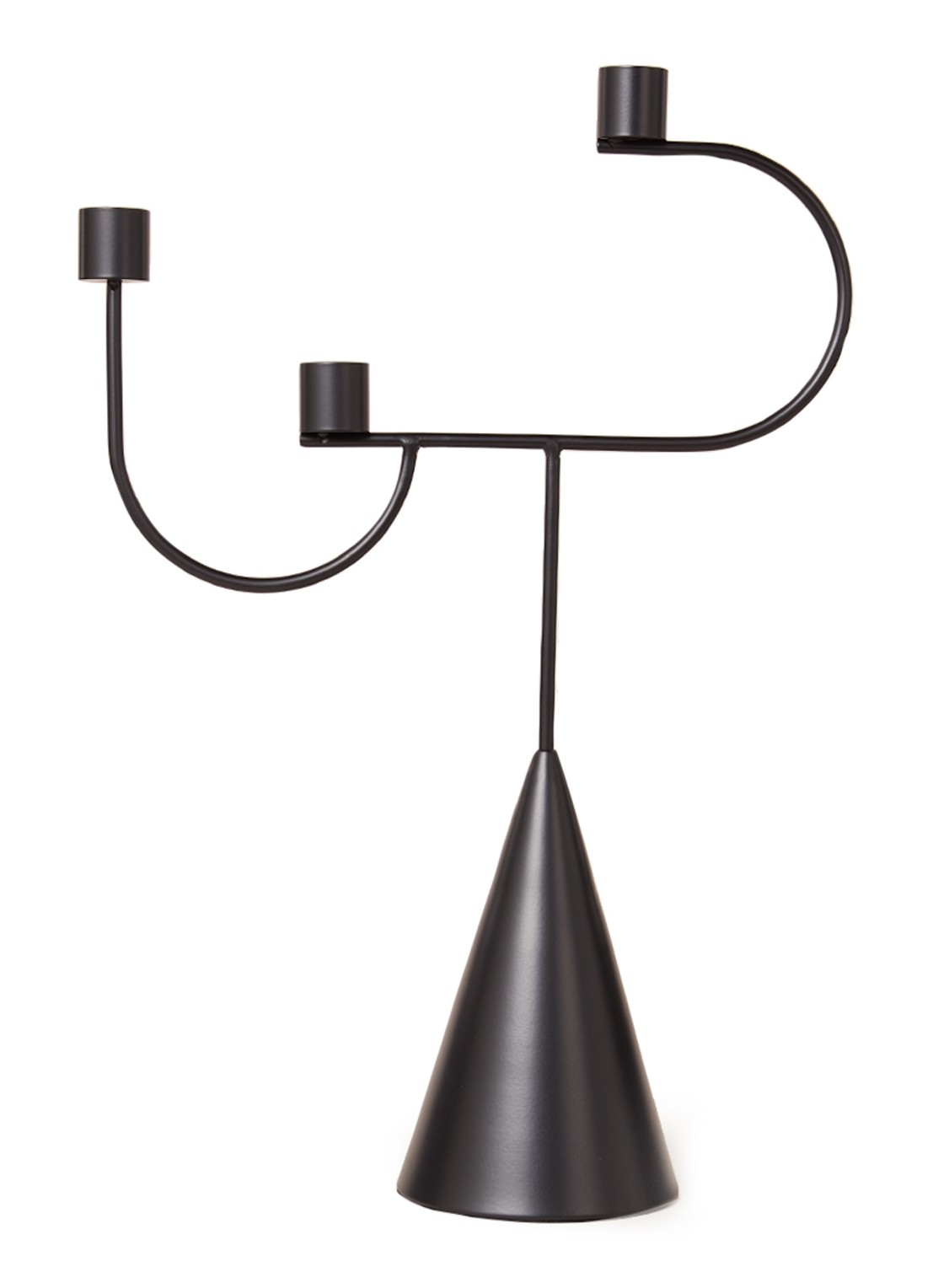 ferm LIVING Avant Candelabra 39 cm - voorkant 2 zwart