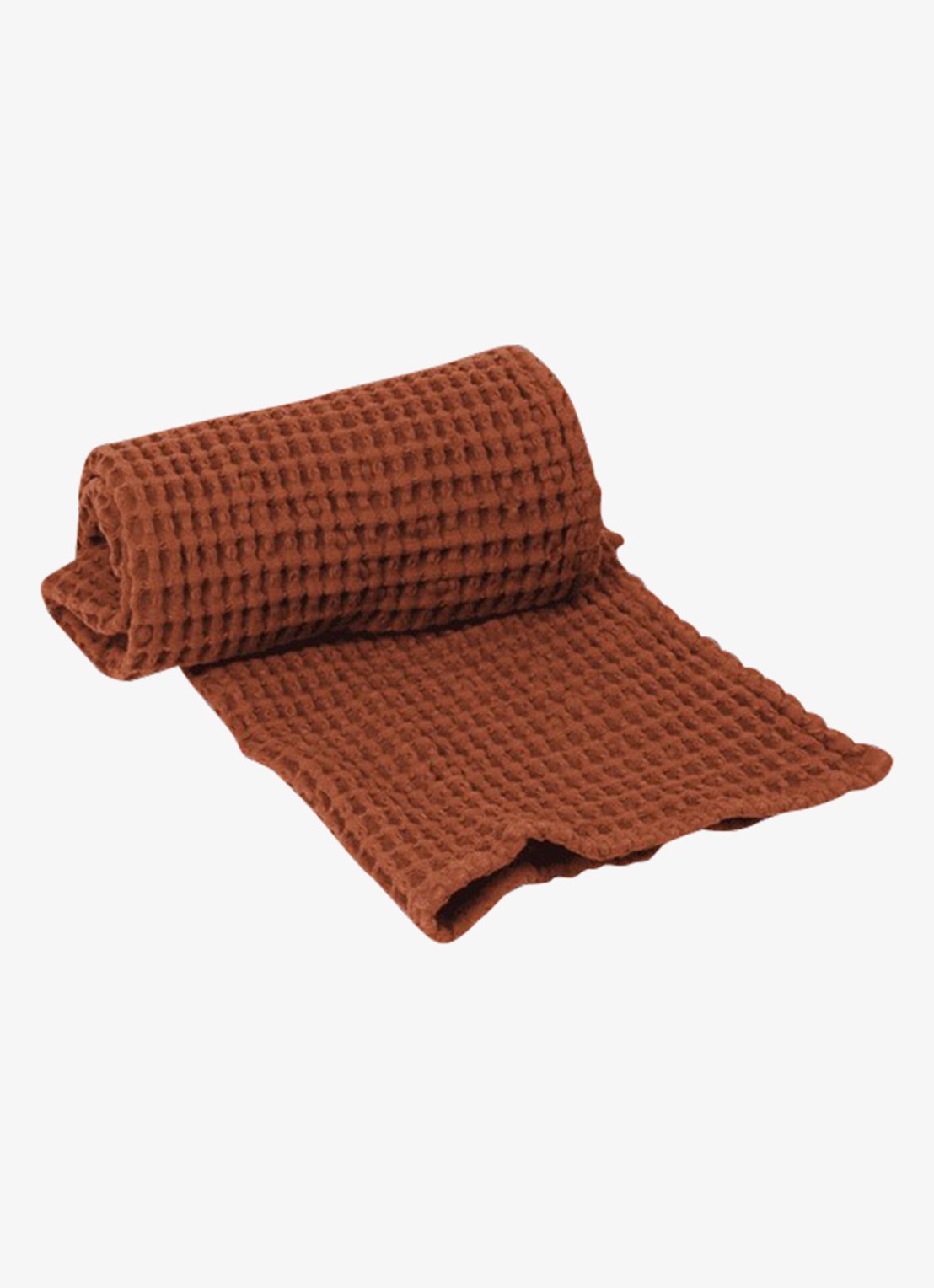 ferm LIVING Badhanddoek 50 x 100 cm - voorkant 2 steenrood