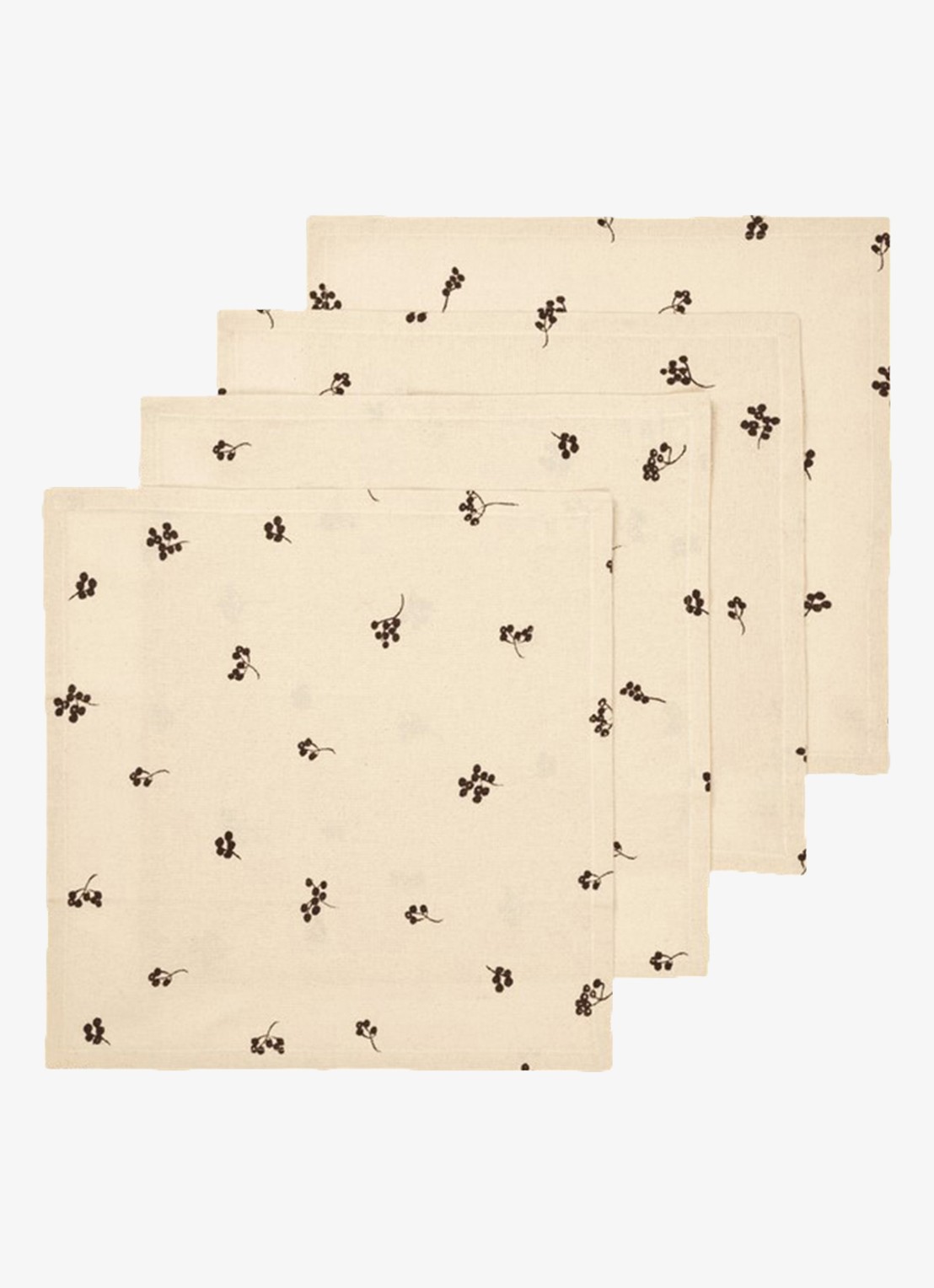 ferm LIVING Baies servetten 40 x 40 cm set van 4 - voorkant chocoladebruin