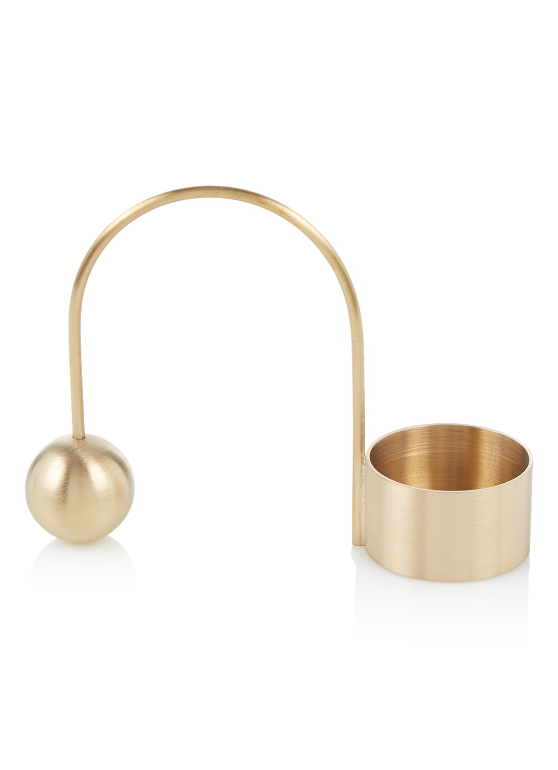 ferm LIVING Balance waxinelichthouder 9 cm - voorkant goud
