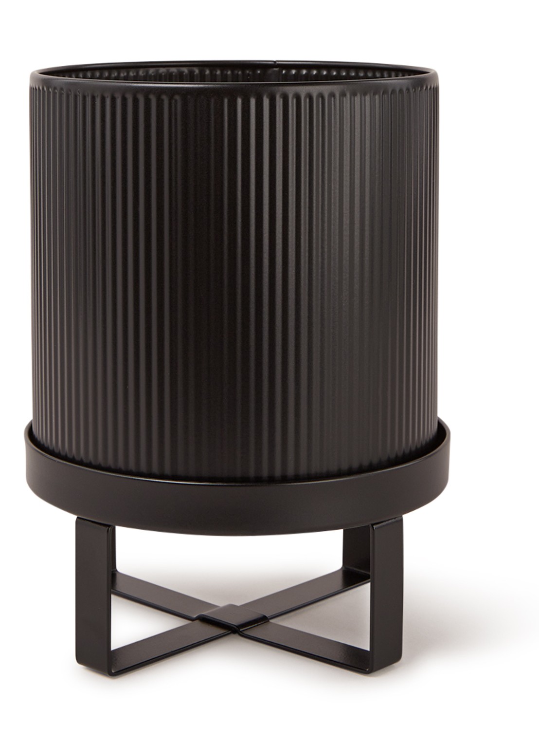 ferm LIVING Bau Pot plantenbak voor binnen 18 x 24 cm - voorkant zwart