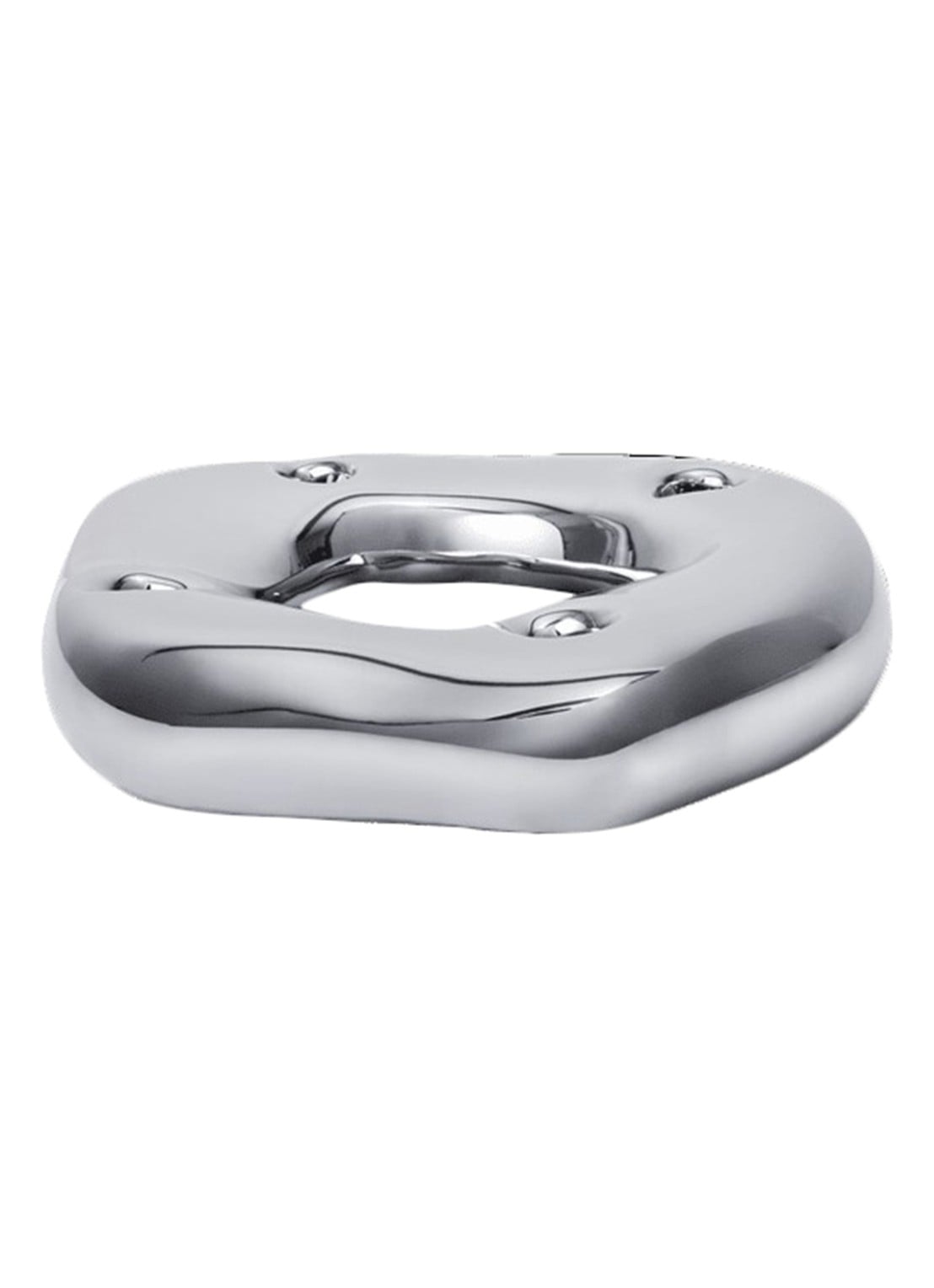 ferm LIVING Bellure Ring kandelaar 4,7 cm - voorkant zilver