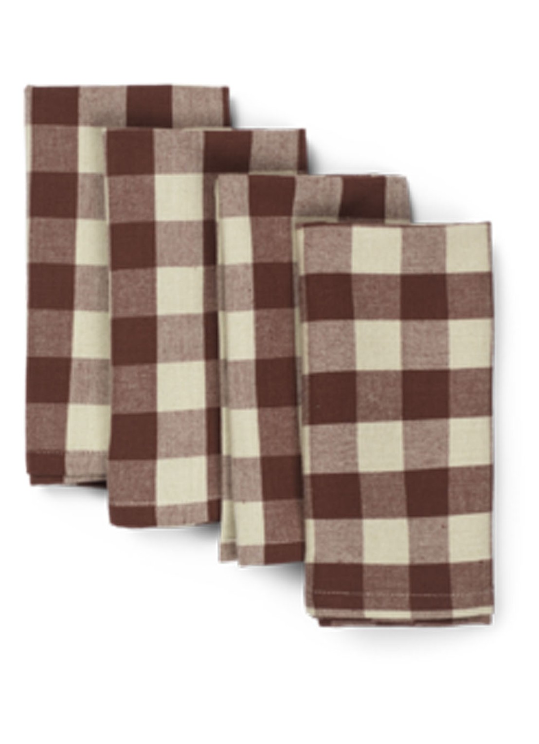 ferm LIVING Bothy servetten van  katoen 40 x 40 cm set van 4 - voorkant roodbruin