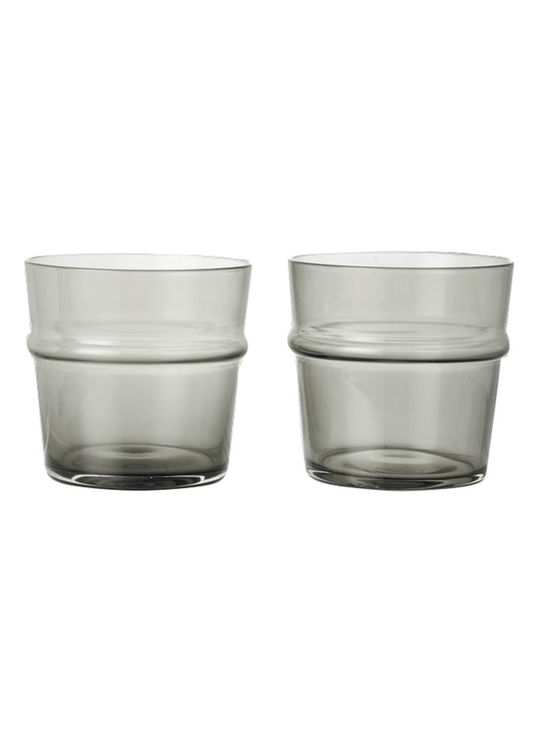 ferm LIVING Boya drinkglas zet van 2 - voorkant grijs
