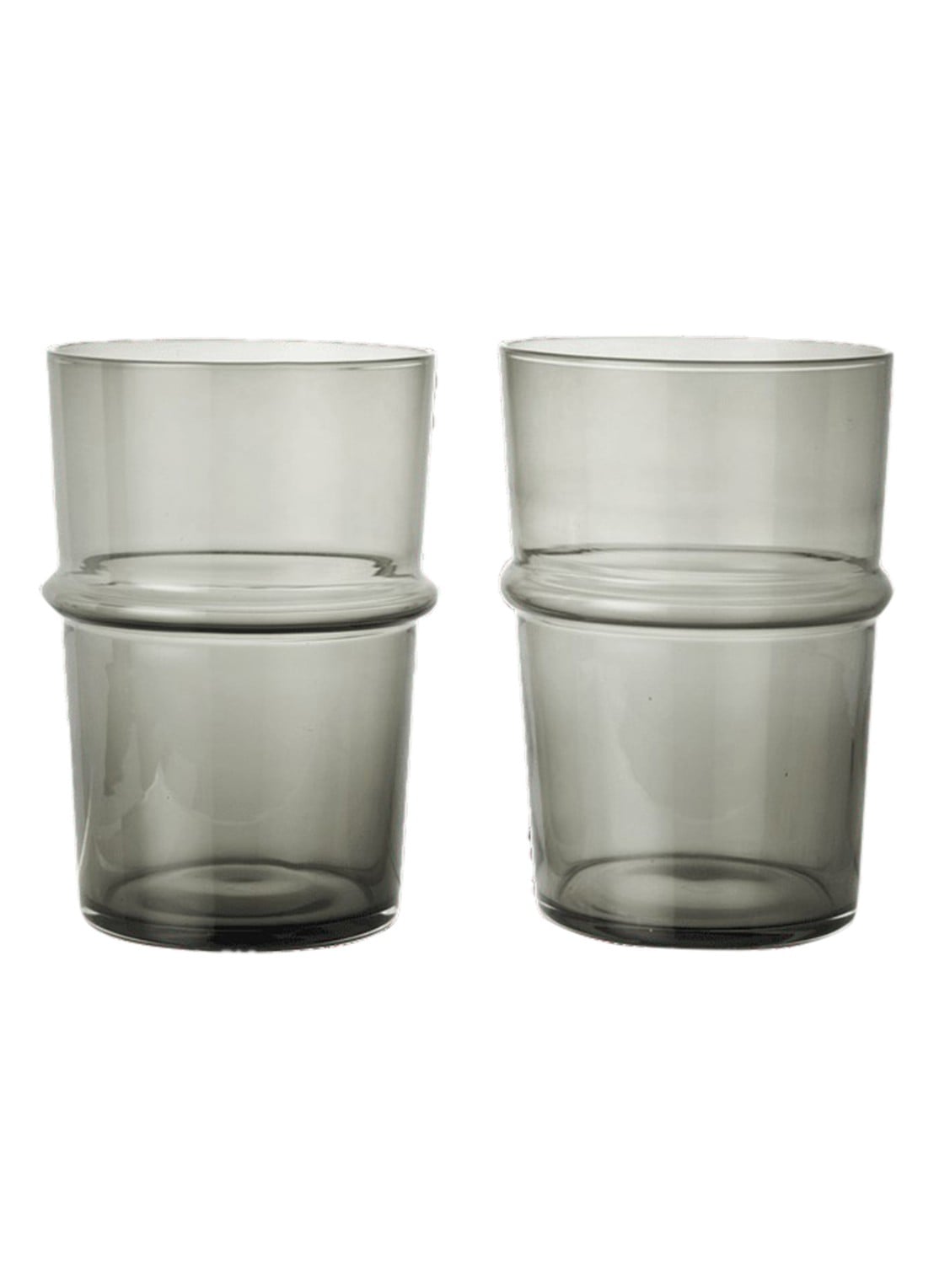 ferm LIVING Boya longdrinkglas set van 2 - voorkant grijs