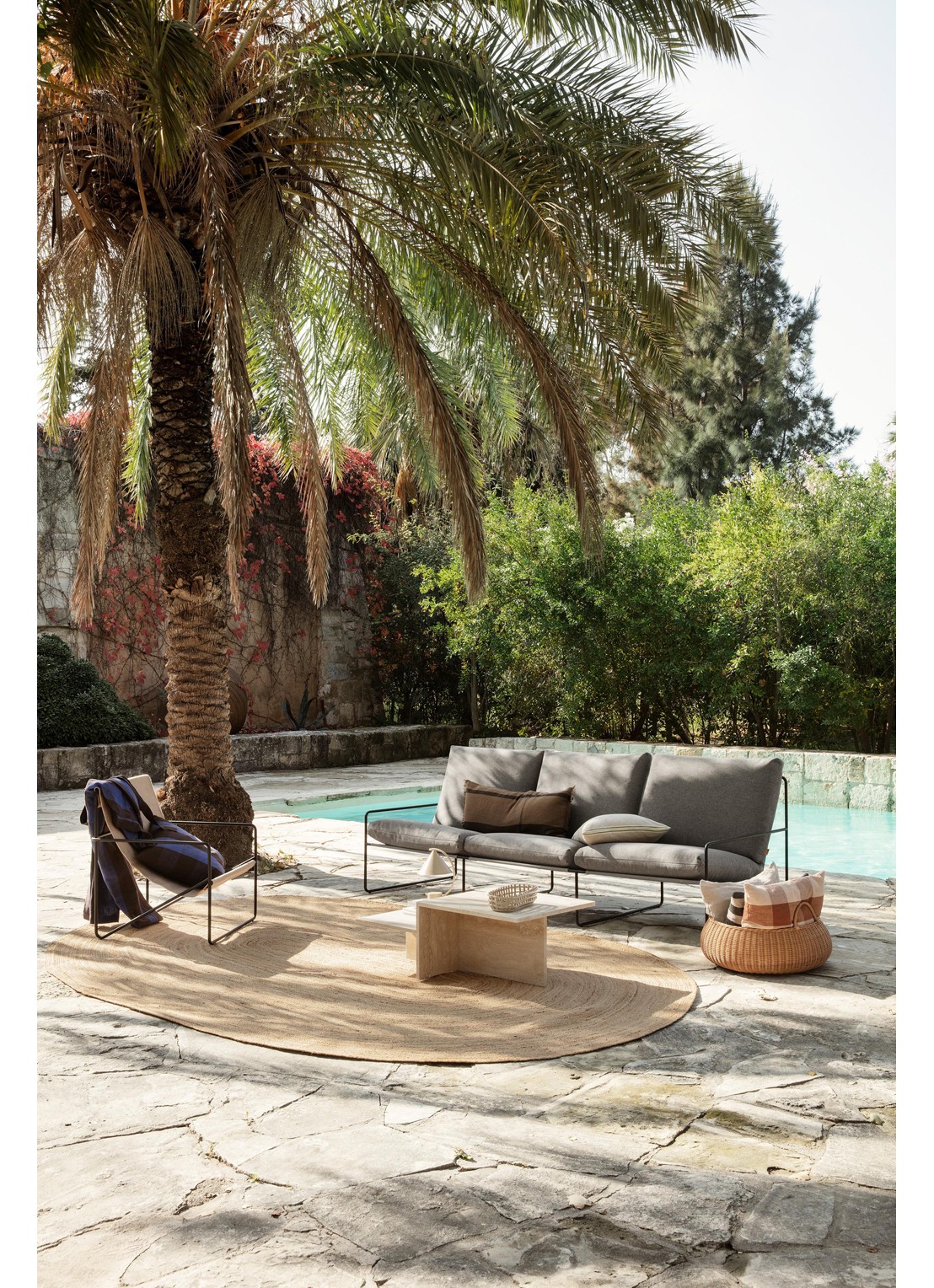 ferm LIVING Braided opbergmand 60 cm - voorkant 6 beige