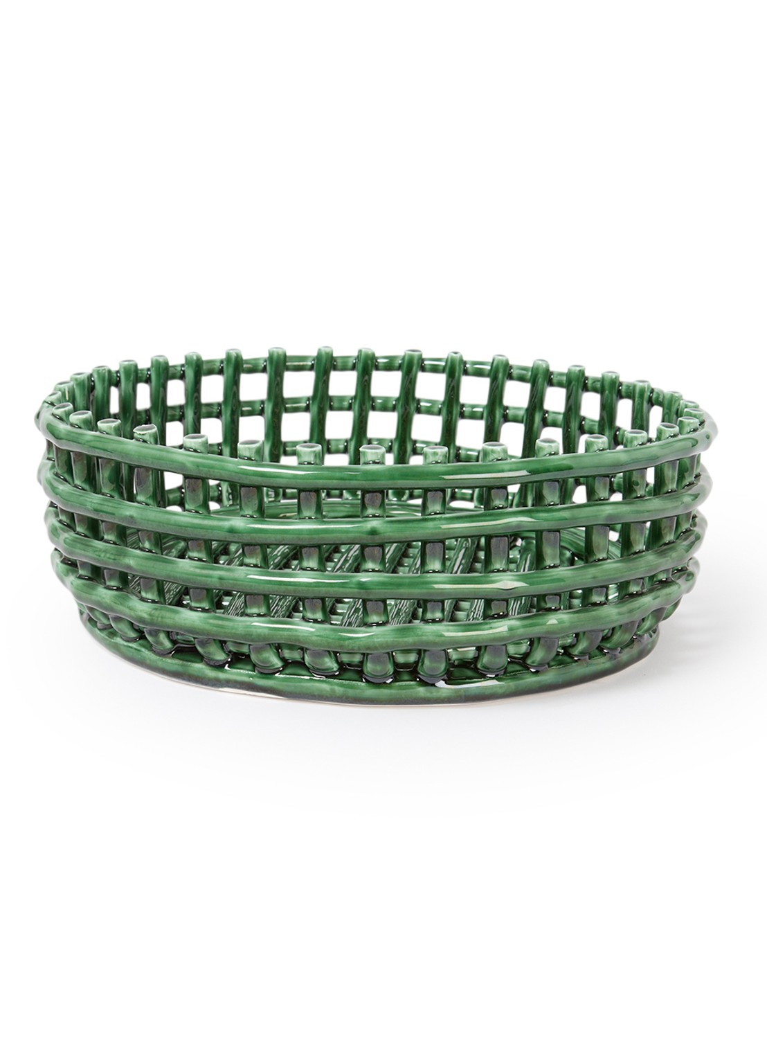 ferm LIVING Ceramic Centrepiece fruitschaal 29 cm - voorkant donkergroen