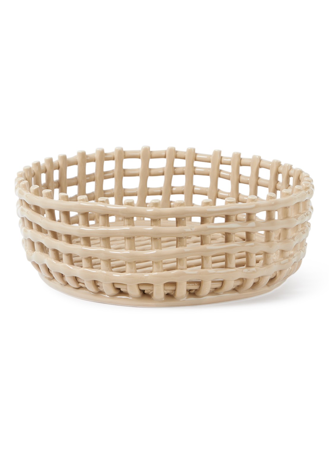 ferm LIVING Ceramic mand 29 cm - voorkant 2 lichtbruin