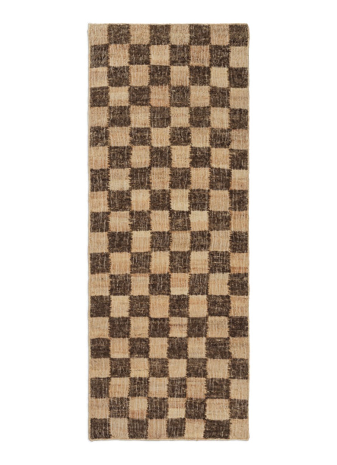 ferm LIVING Check tafelloper 180 x 70 cm - voorkant 2 donkerbruin