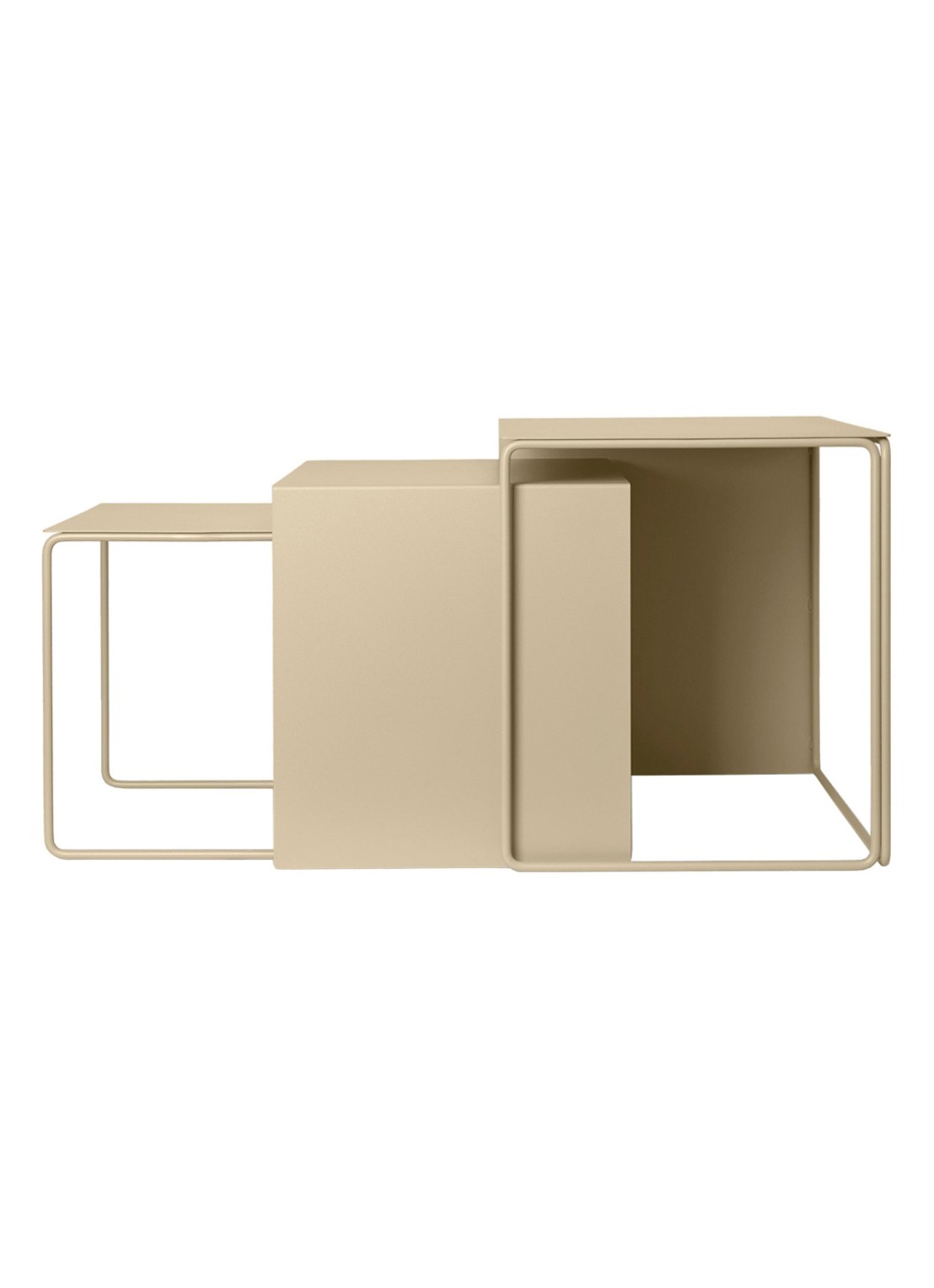 ferm LIVING Cluster Tables bijzettafel set van 3  - voorkant beige