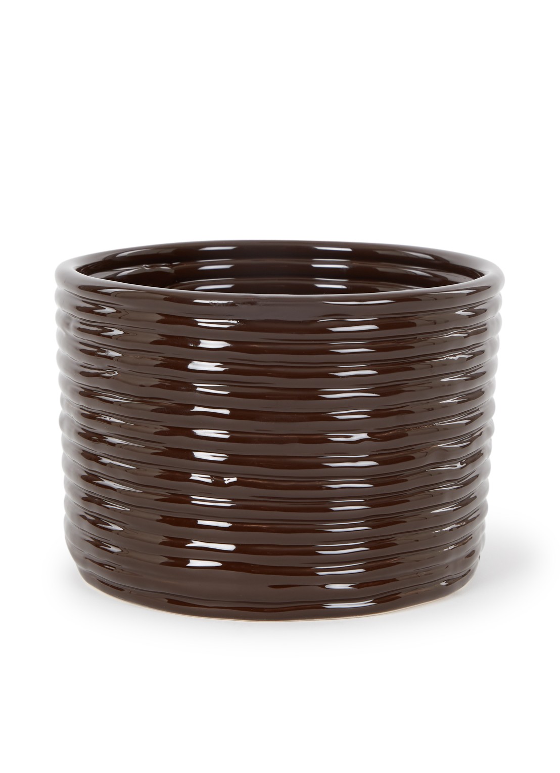 ferm LIVING Corduroy vaas 15 cm - voorkant donkerbruin