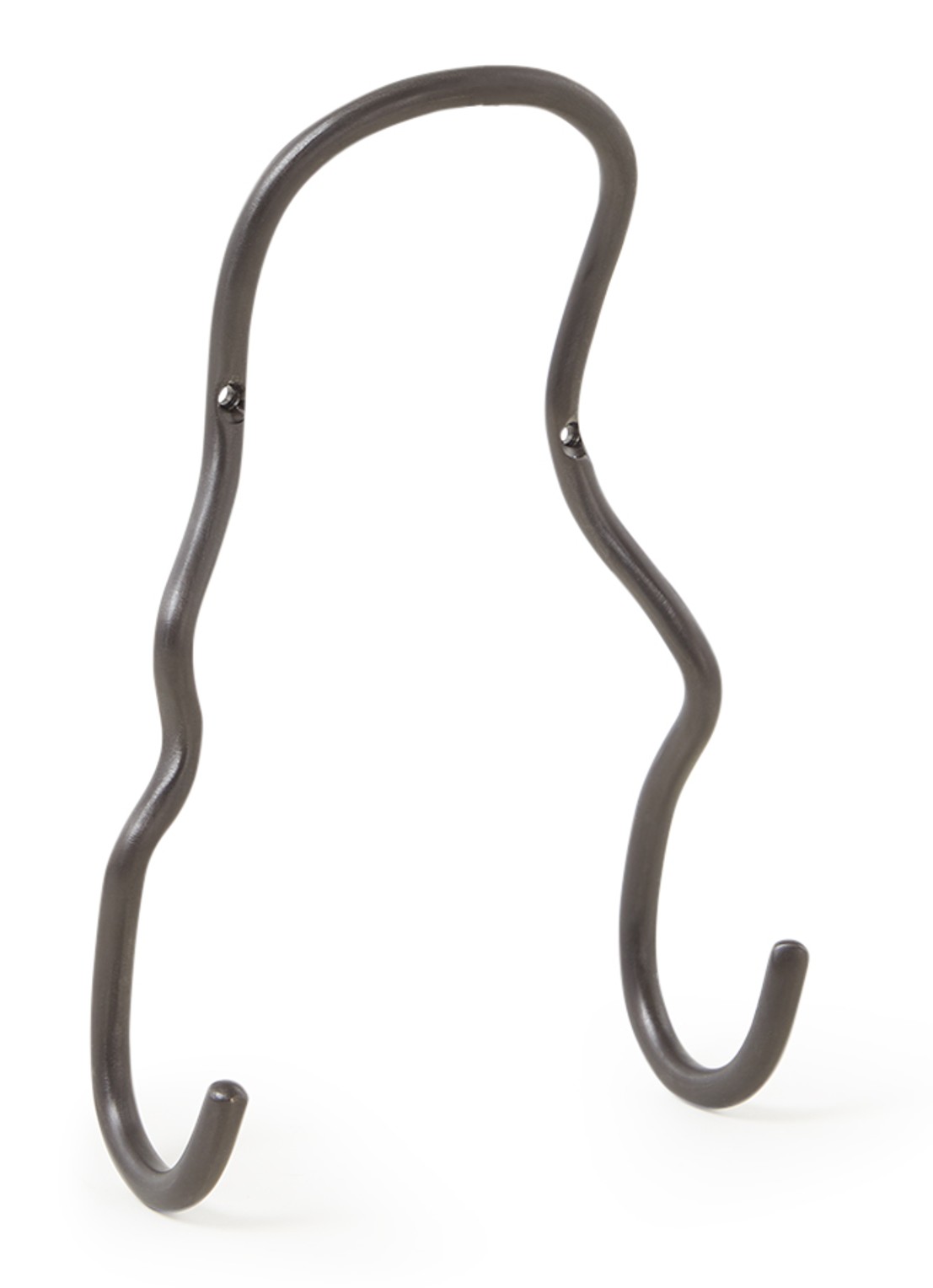 ferm LIVING Curvature dubbele wandhaak van messing - voorkant zwart