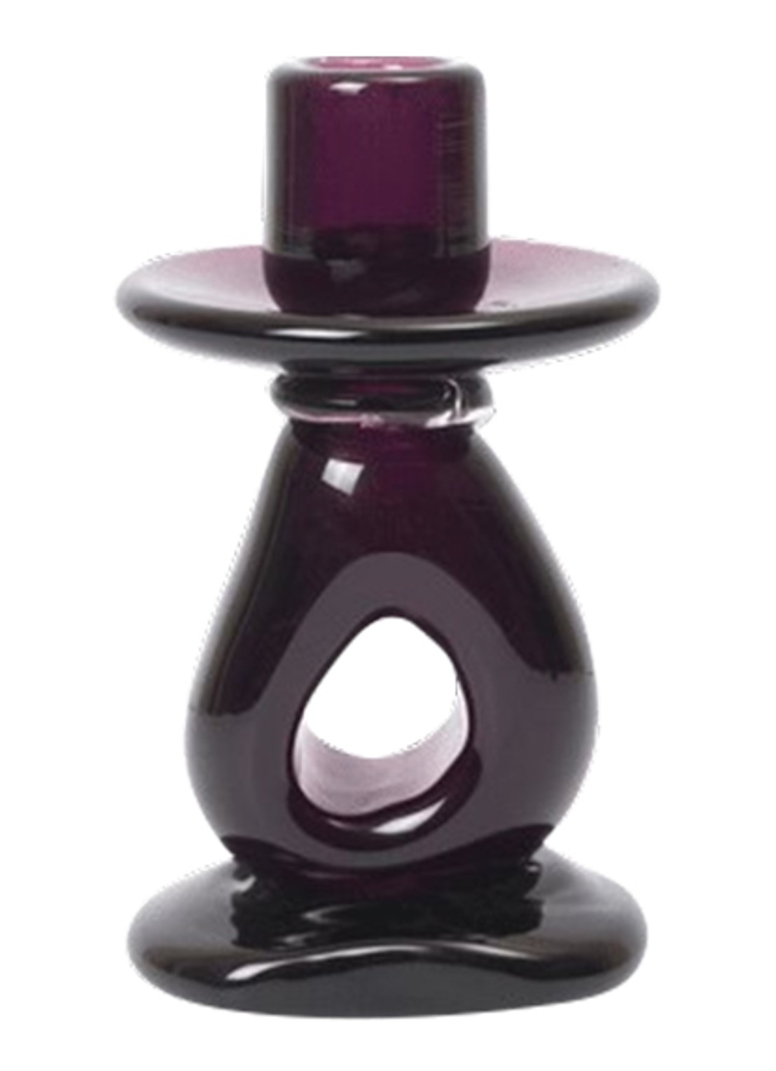 ferm LIVING Damo kandelaar 16 cm - voorkant 2 aubergine