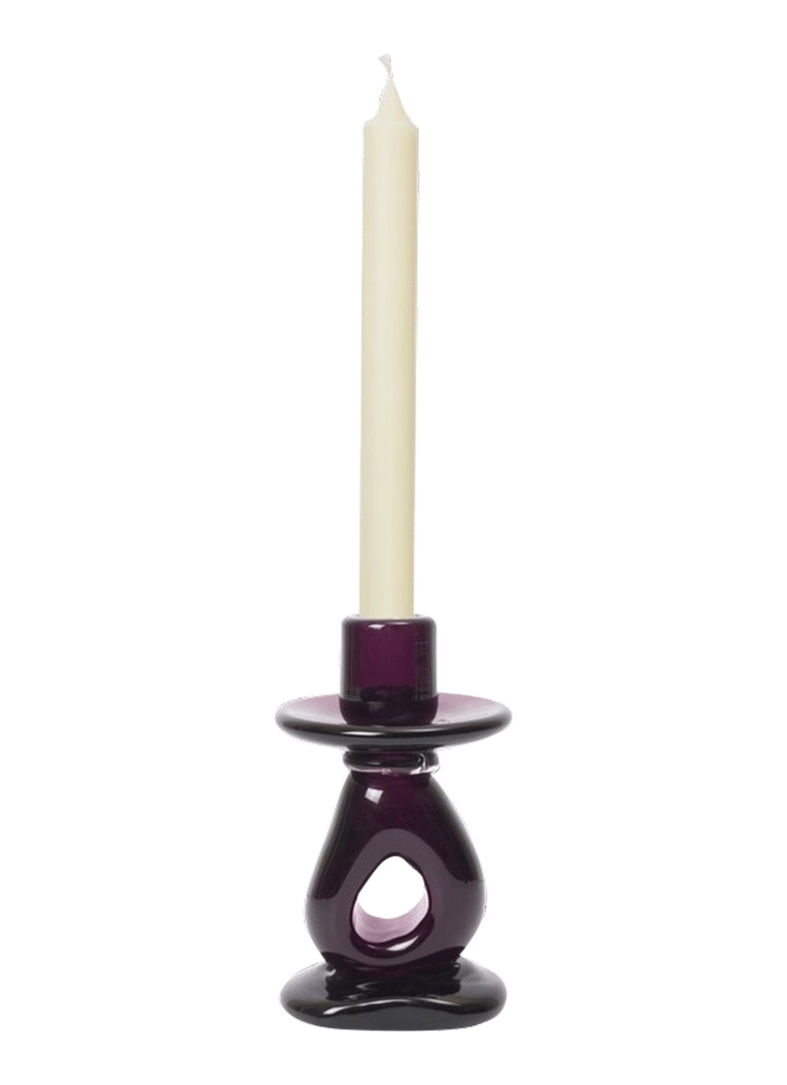 ferm LIVING Damo kandelaar 16 cm - voorkant 3 aubergine