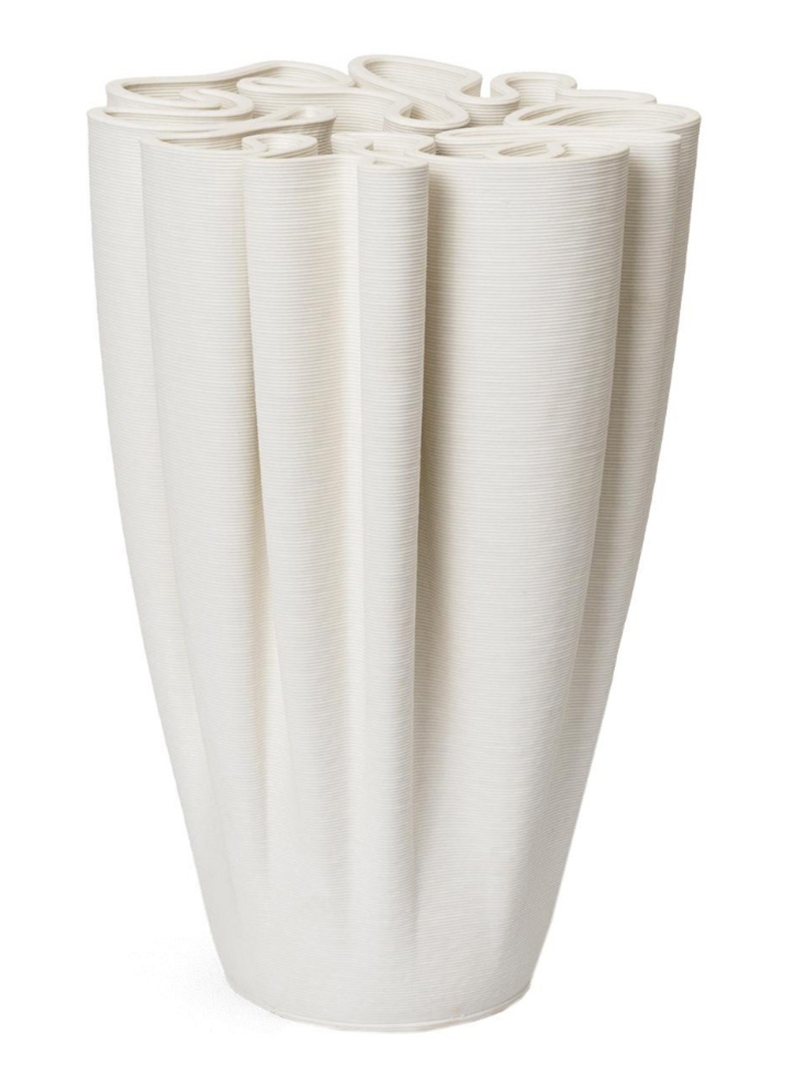 ferm LIVING Dedali vaas 25 cm - voorkant gebroken wit