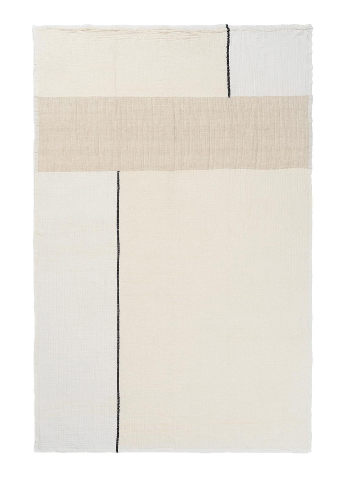 ferm LIVING Dela plaid in linnenblend 120 x 170 cm - voorkant 2 creme