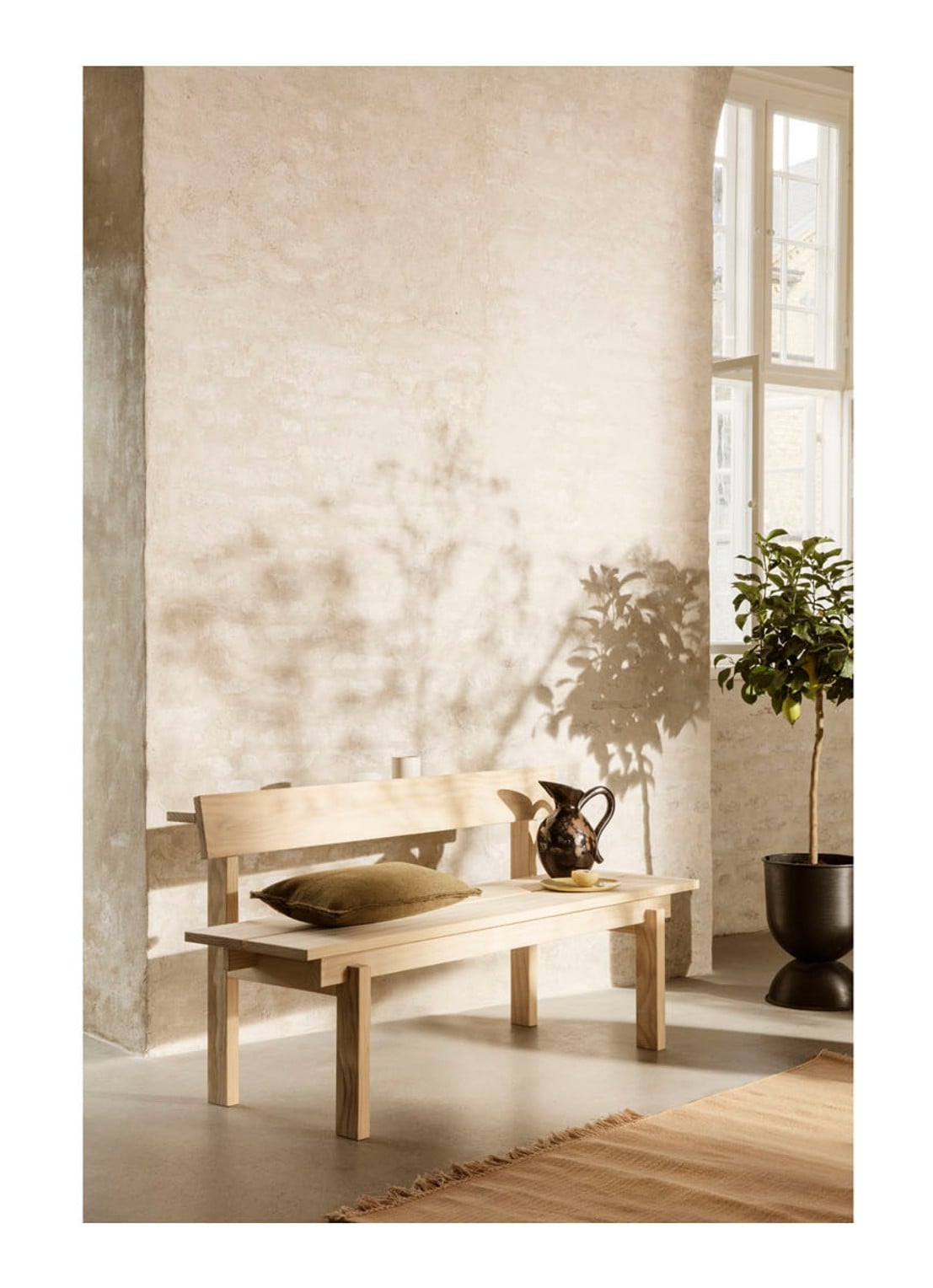 ferm LIVING Desert sierkussen 28 x 53 cm - voorkant 3 mosgroen