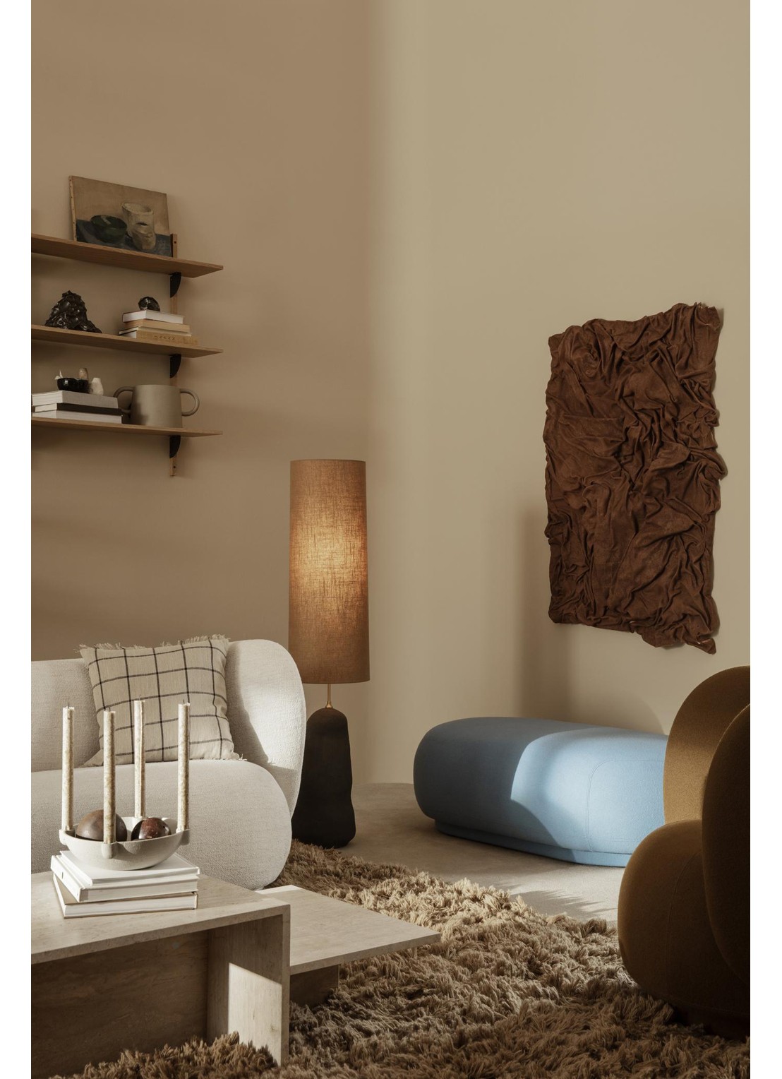 ferm LIVING Distinct salontafel 100 x 55 cm - voorkant 6 beige