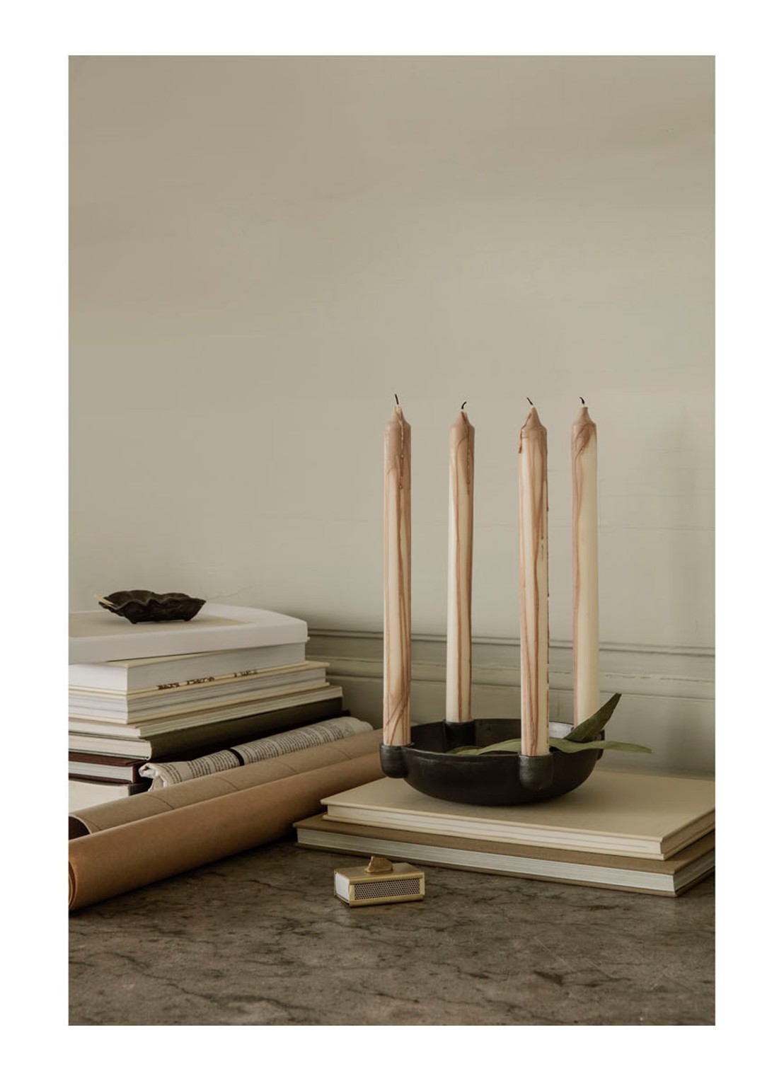 ferm LIVING Dryp kaars set van 2 - voorkant 2 oudroze