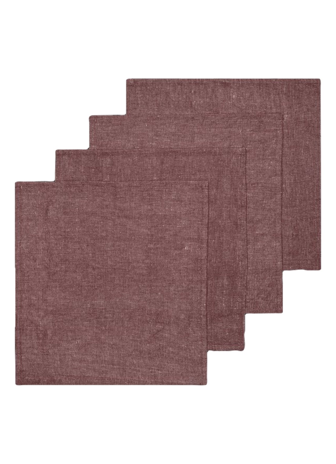 ferm LIVING Hale servet in linnenblend 35 x 35 cm set van 4 - voorkant 2 bruin
