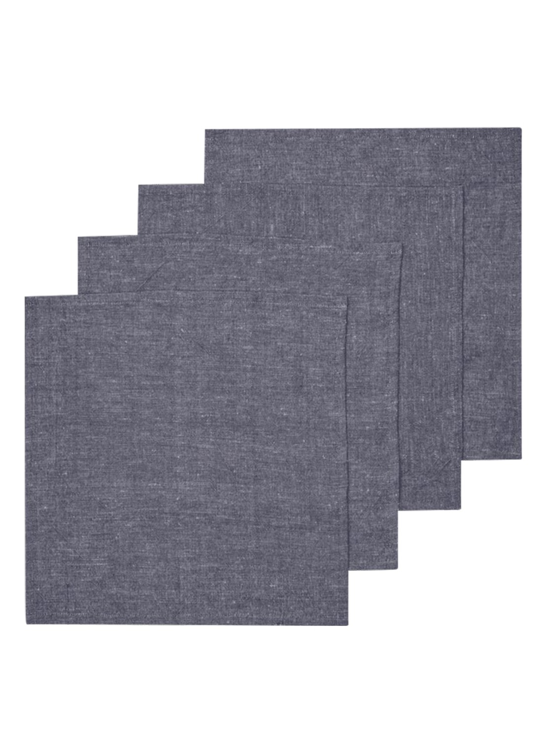 ferm LIVING Hale servet in linnenblend 35 x 35 cm set van 4 - voorkant indigo