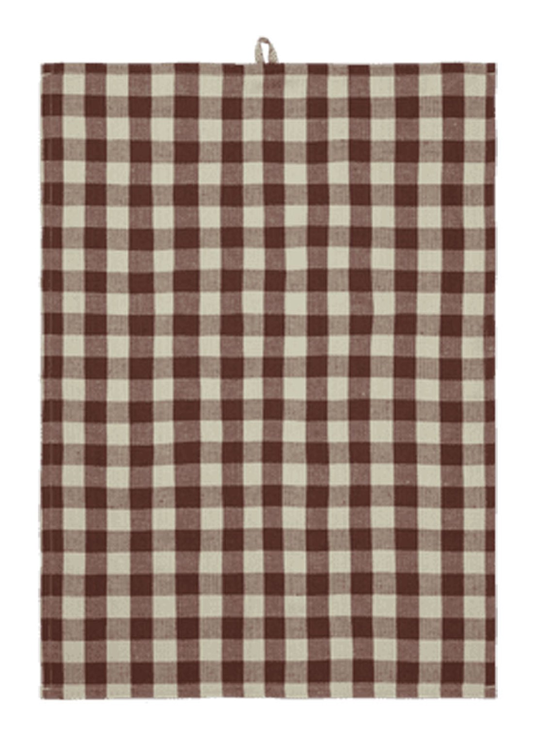 ferm LIVING Hale theedoek in linnenblend 70 x 50 cm - voorkant roodbruin